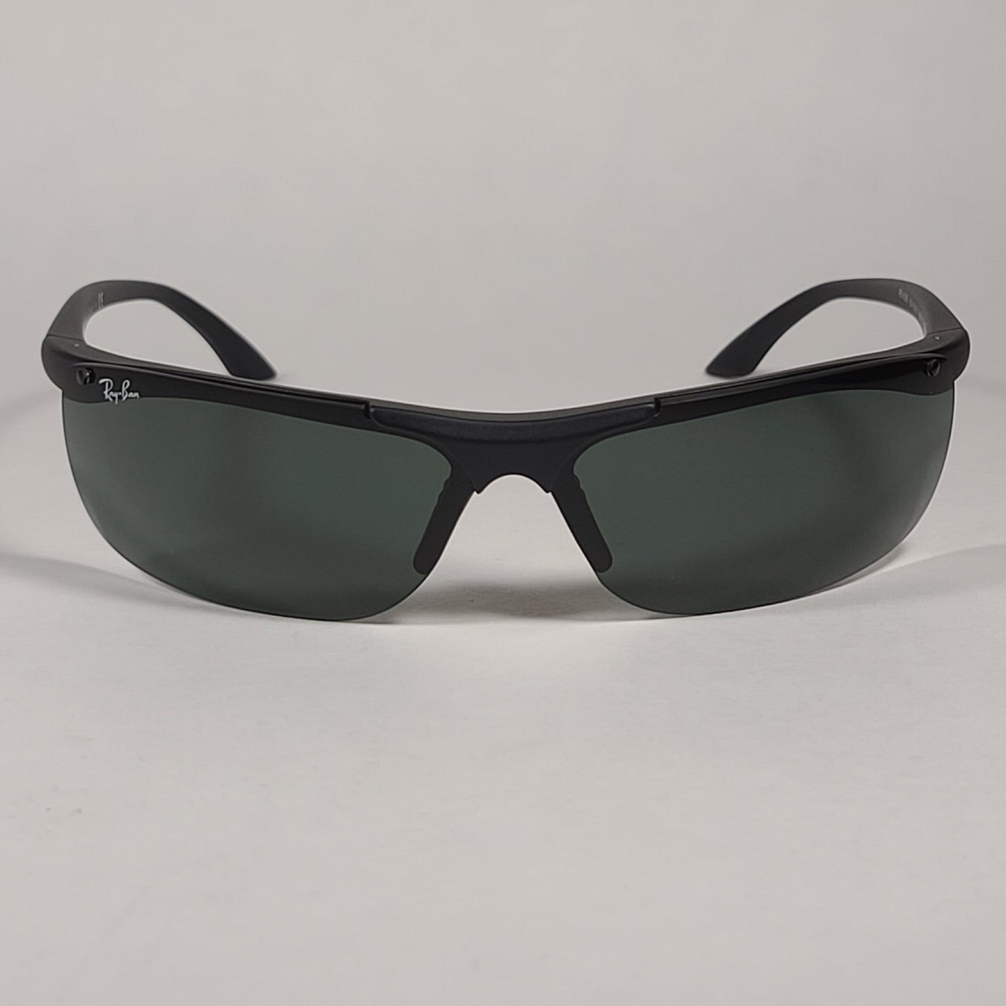 Ray-Ban Active Rimless Sunglasses RB4085 601-S/71 Sport Wrap Matte Black Frame Green Lens - Sunglasses