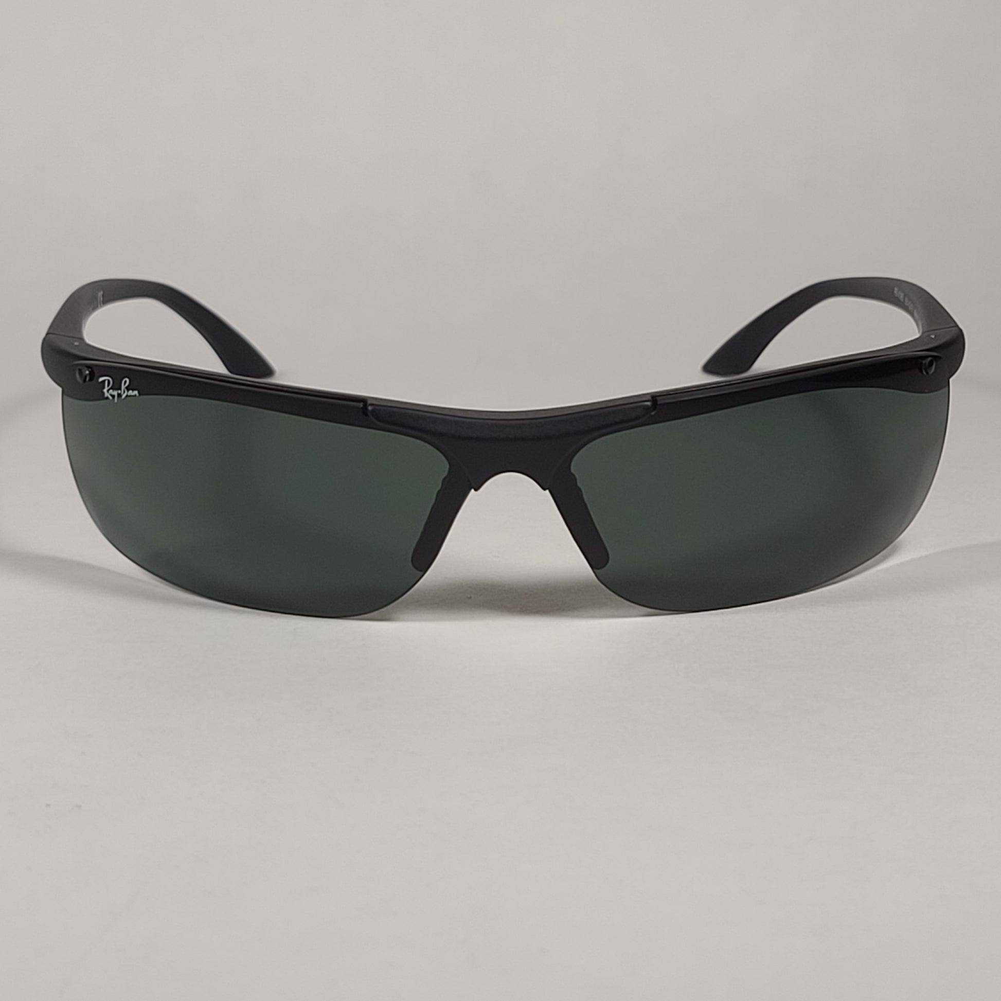 Ray-Ban Active Rimless Sunglasses RB4085 601-S/71 Sport Wrap Matte Black Frame Green Lens - Sunglasses