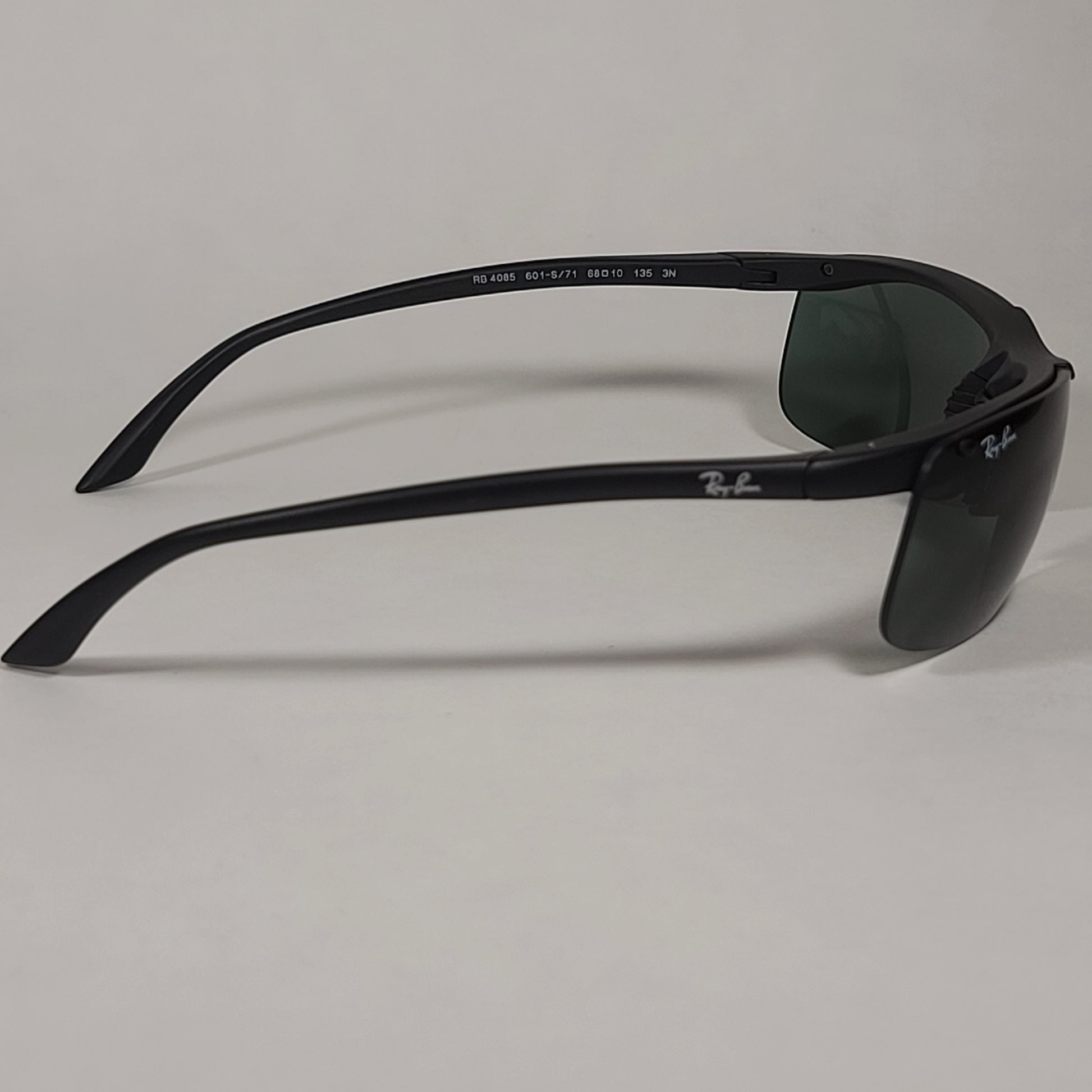 Ray-Ban Active Rimless Sunglasses RB4085 601-S/71 Sport Wrap Matte Black Frame Green Lens - Sunglasses