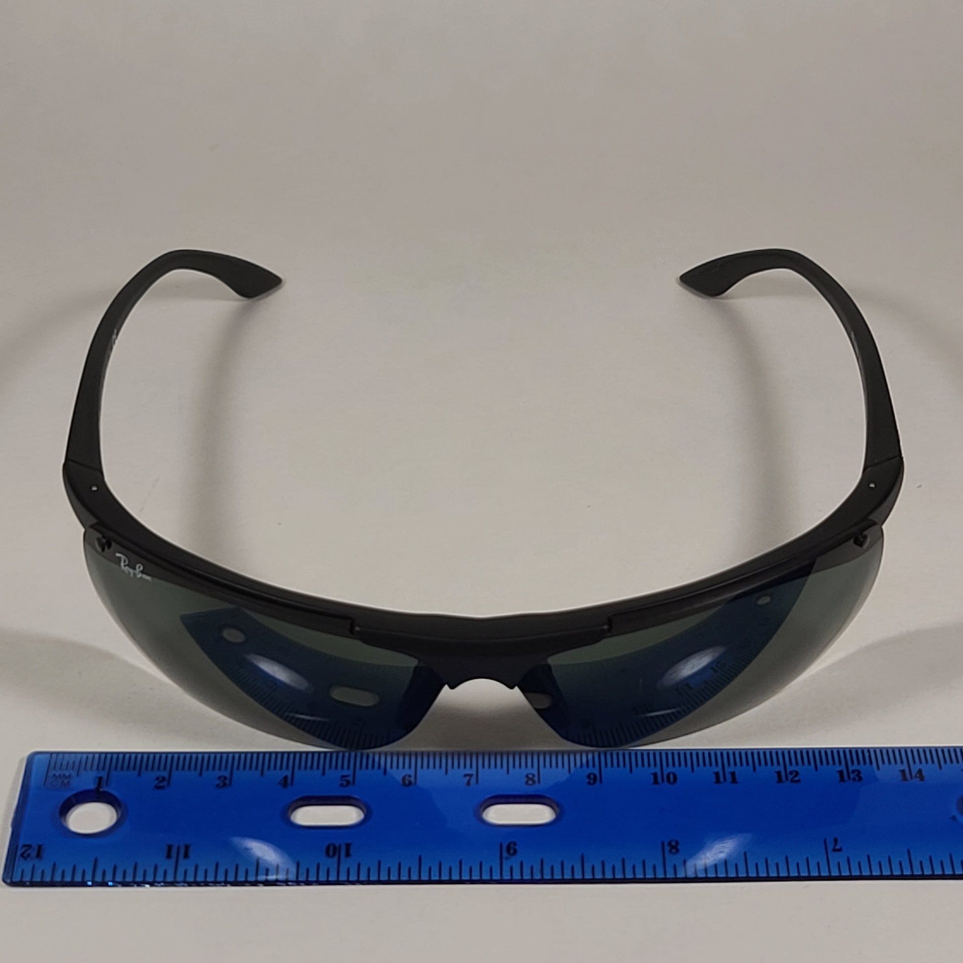 Ray-Ban Active Rimless Sunglasses RB4085 601-S/71 Sport Wrap Matte Black Frame Green Lens - Sunglasses