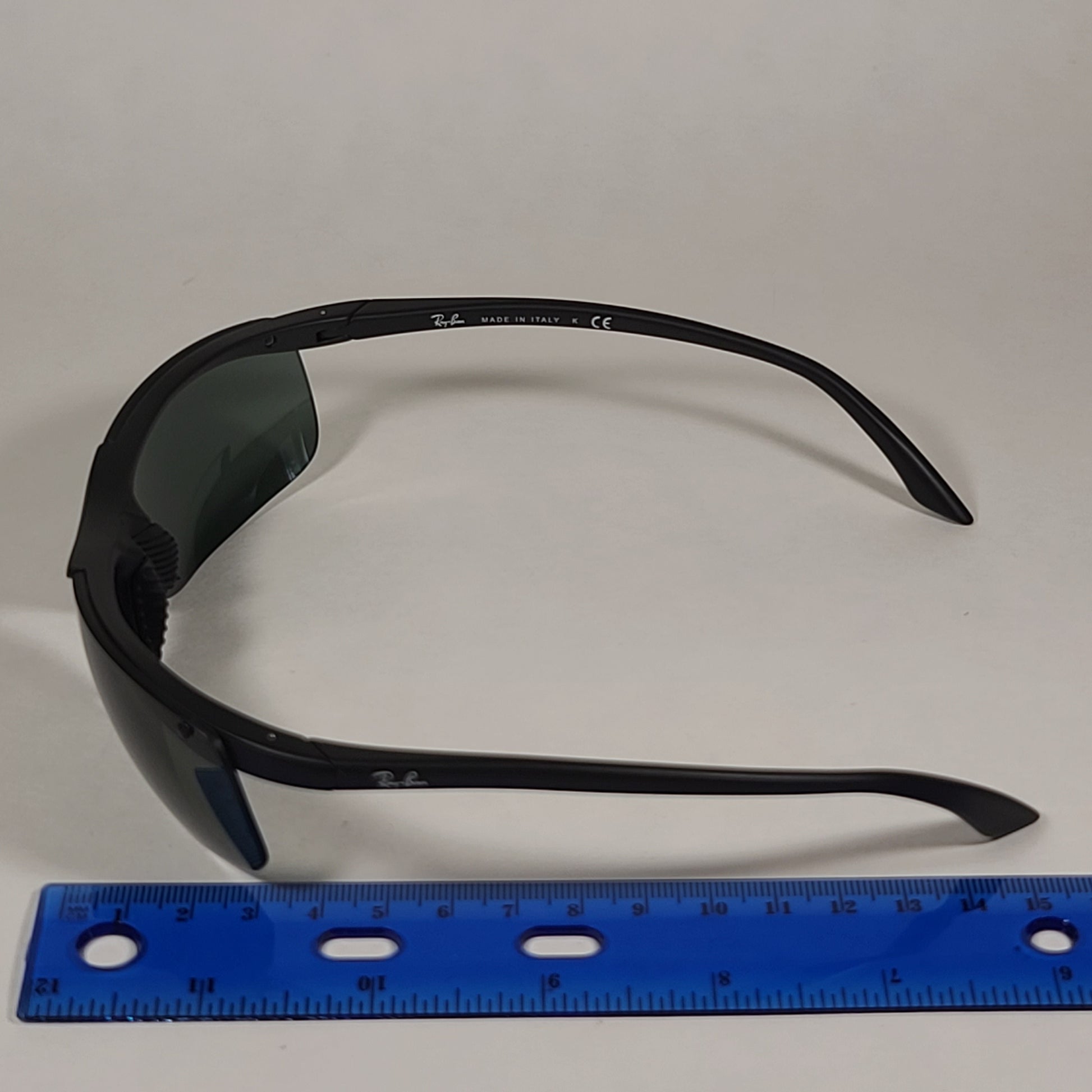 Ray-Ban Active Rimless Sunglasses RB4085 601-S/71 Sport Wrap Matte Black Frame Green Lens - Sunglasses