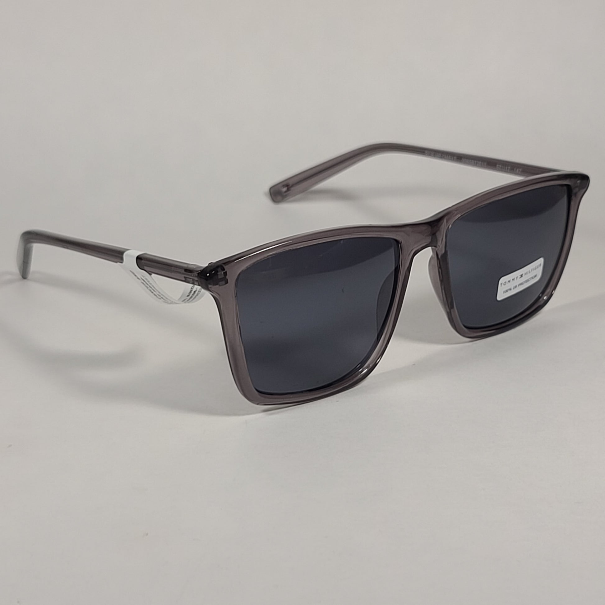 Tommy Hilfiger Rob Square Sunglasses Gray Crystal Frame Gray Lens ROB MP OM517 - Sunglasses