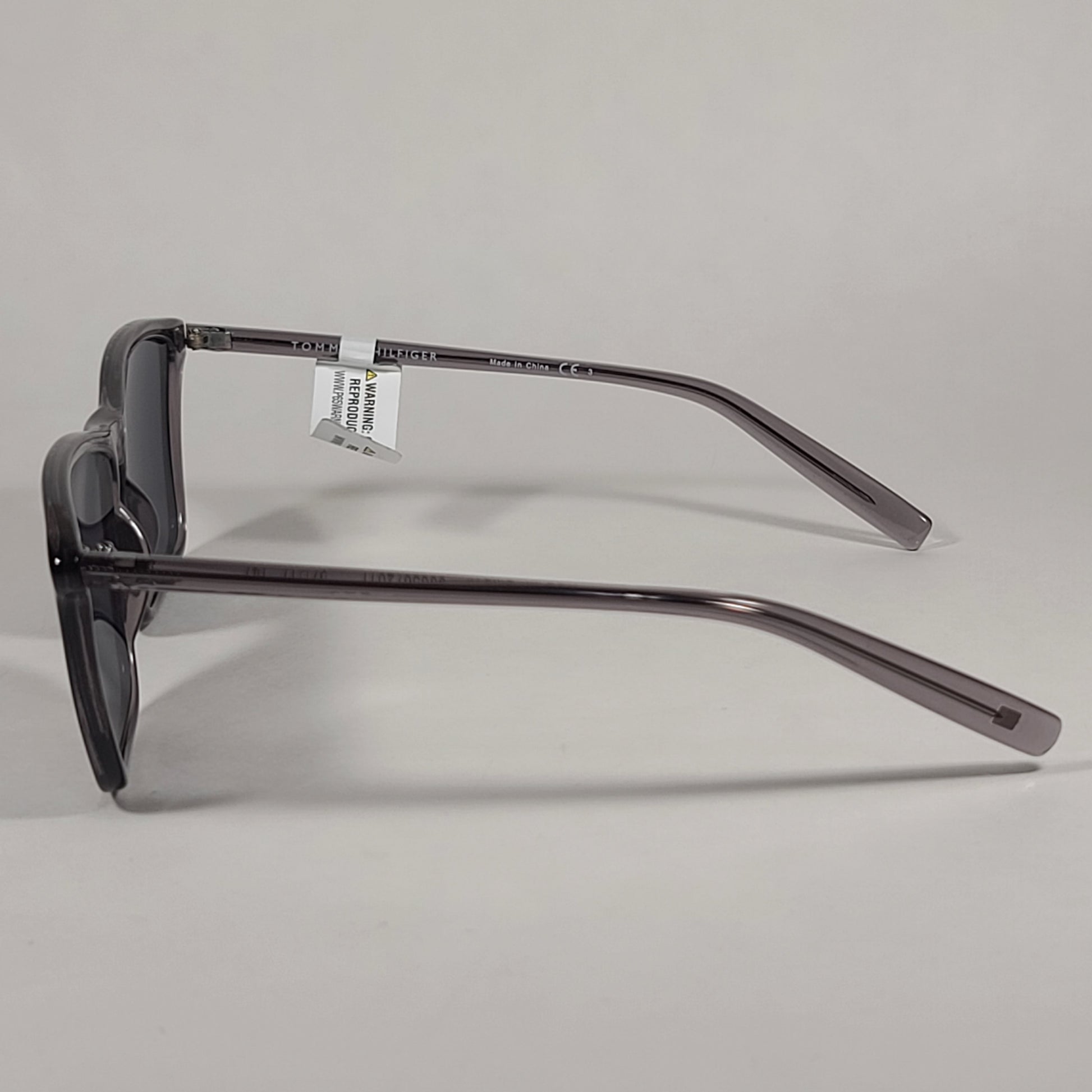 Tommy Hilfiger Rob Square Sunglasses Gray Crystal Frame Gray Lens ROB MP OM517 - Sunglasses