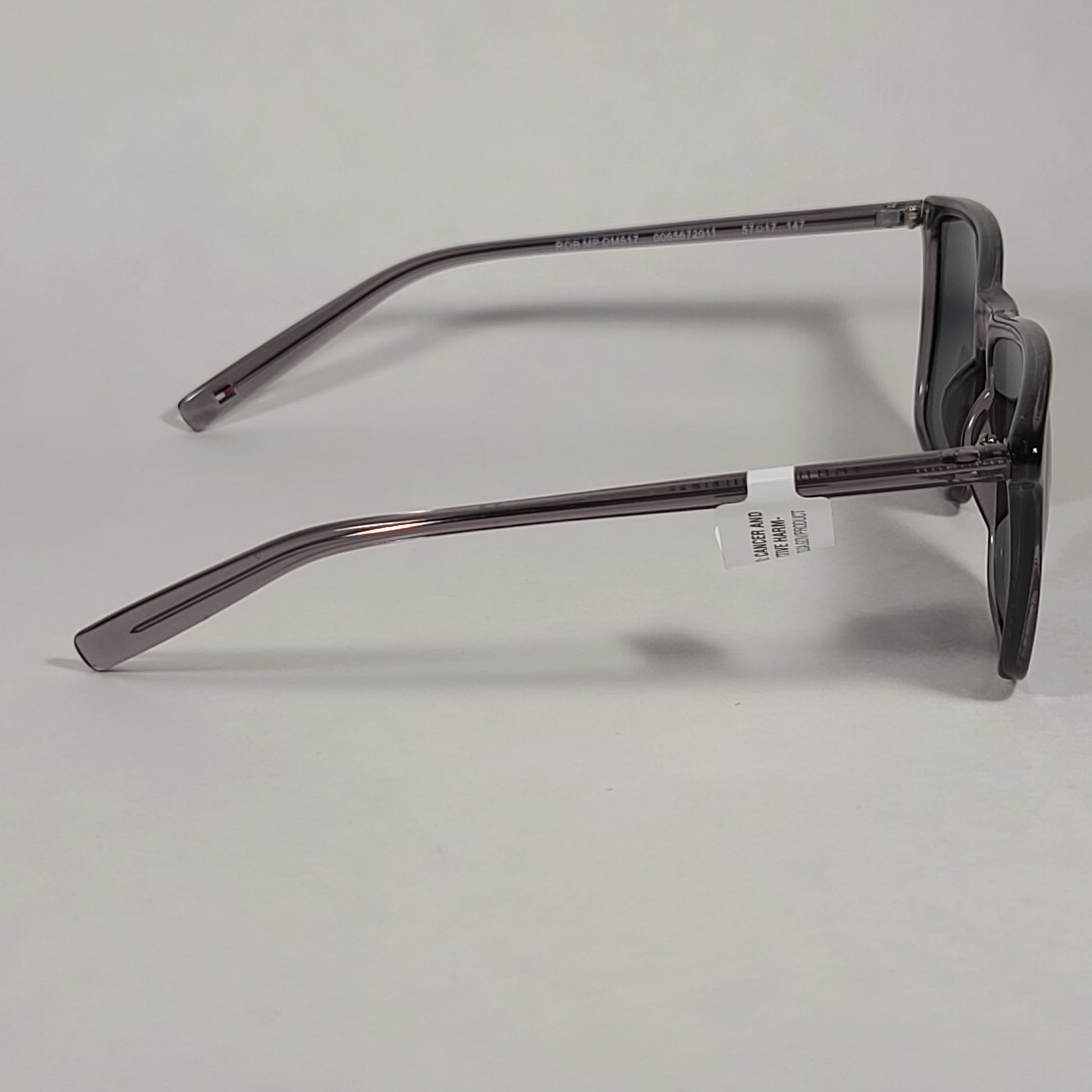 Tommy Hilfiger Rob Square Sunglasses Gray Crystal Frame Gray Lens ROB MP OM517 - Sunglasses