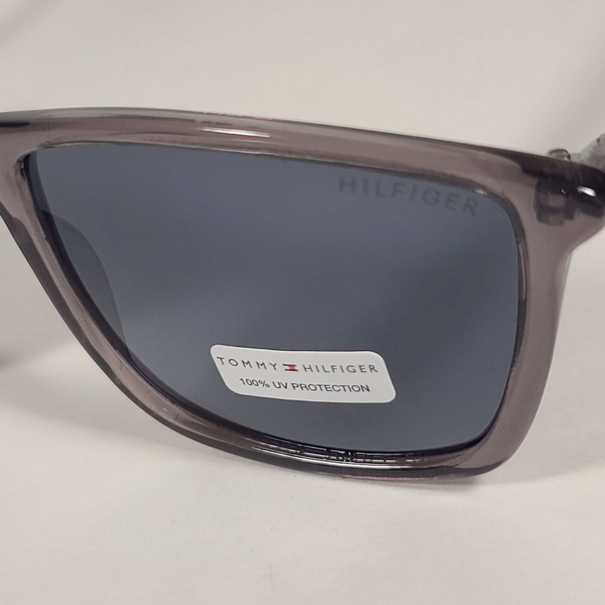 Tommy Hilfiger Rob Square Sunglasses Gray Crystal Frame Gray Lens ROB MP OM517 - Sunglasses
