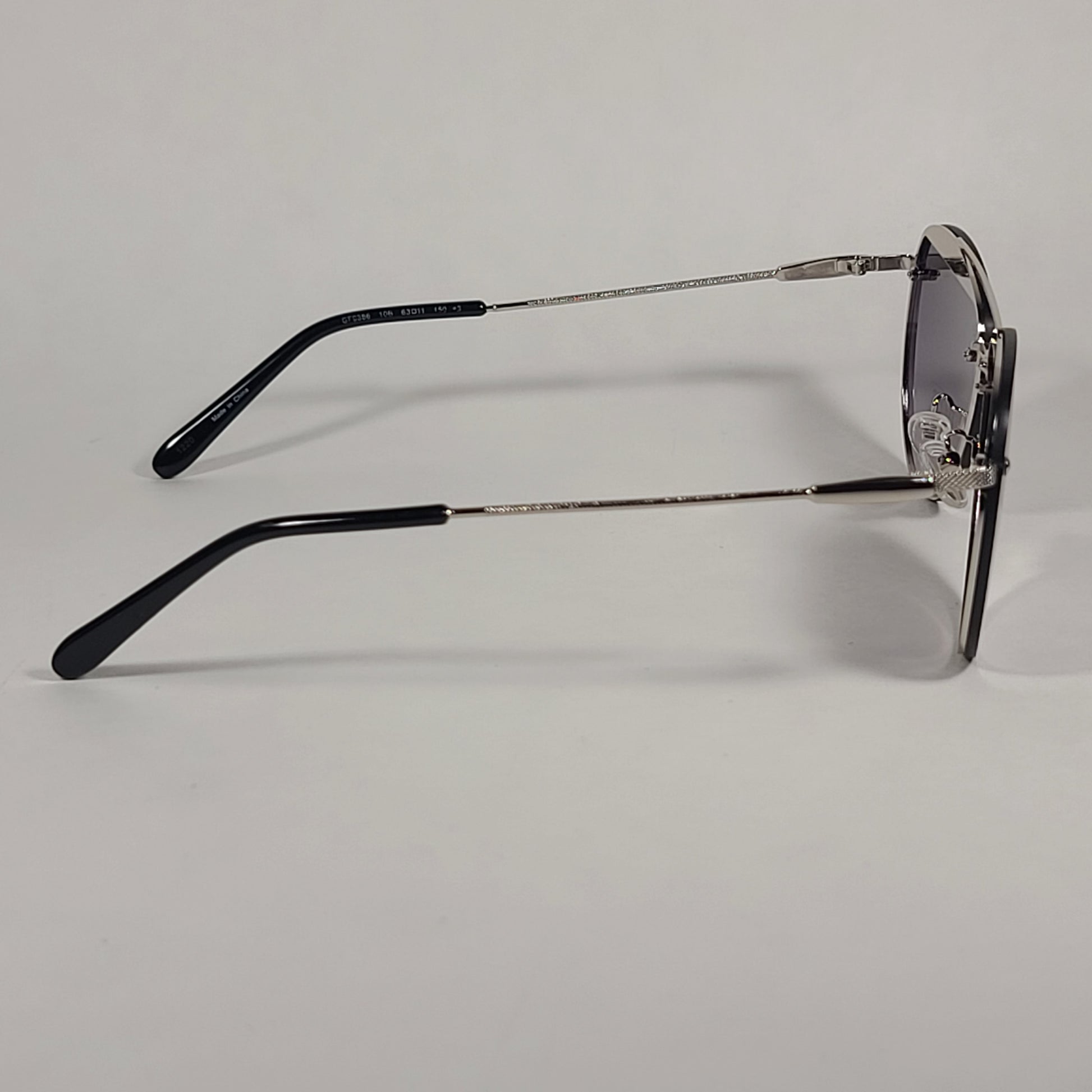 Guess Rimless Aviator Sunglasses Silver Frame Gray Gradient Lens GF0386 10B - Sunglasses