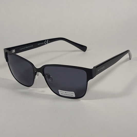 Tommy Hilfiger Reid Square Club Sunglasses Black Horn Rim Frame Gray Lens REID MM OM561 - Sunglasses