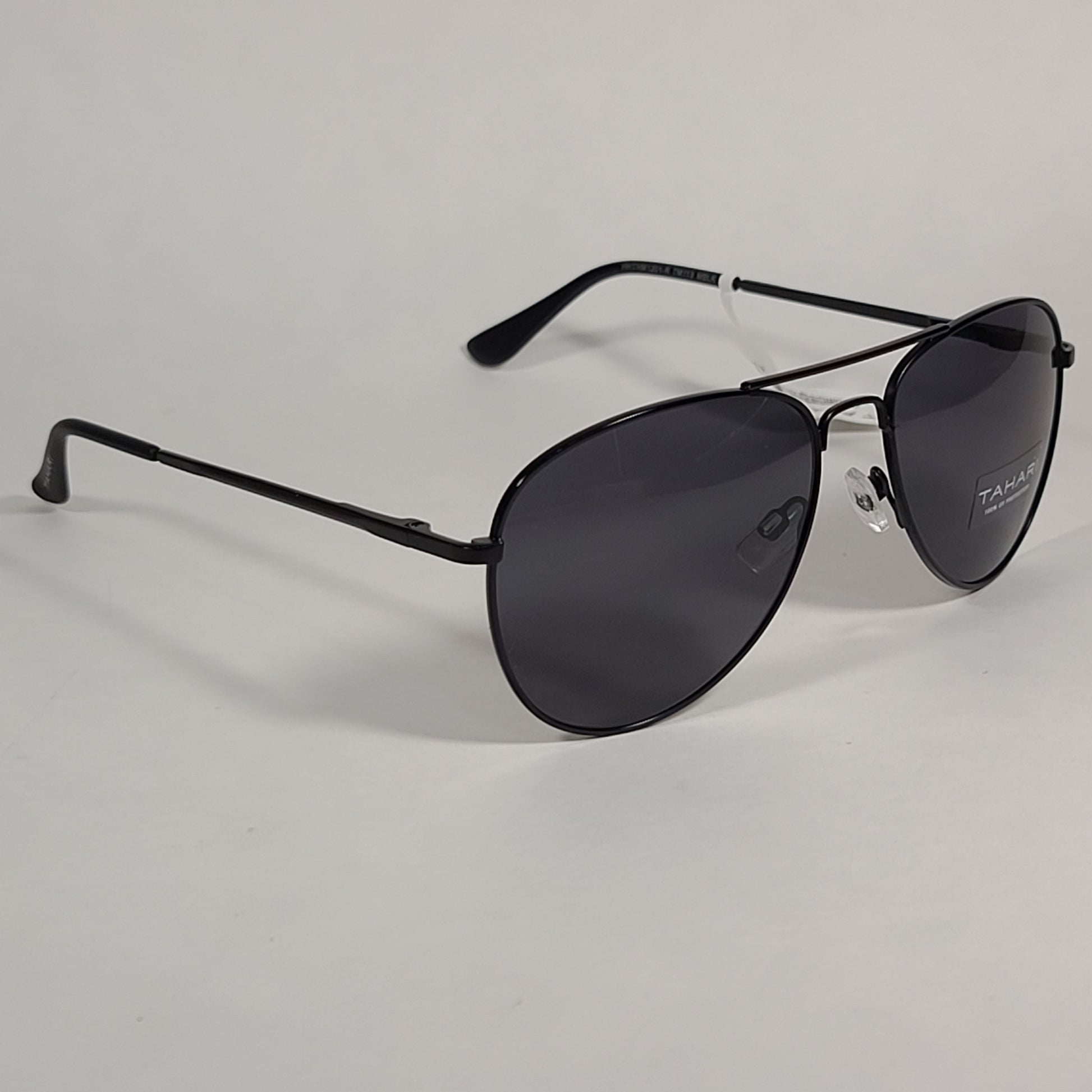 Tahari Aviator Sunglasses Matte Black Frame Gray Tinted Lens TM113 MBLK