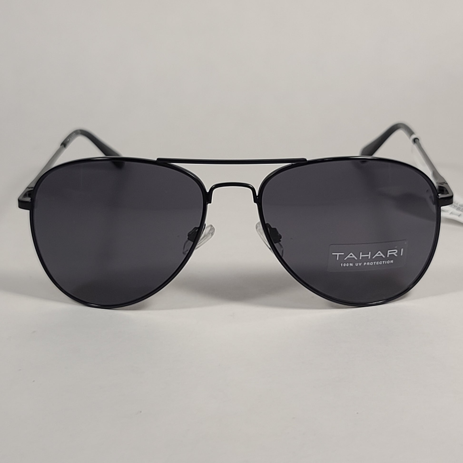 Tahari Aviator Sunglasses Matte Black Frame Gray Tinted Lens TM113 MBLK