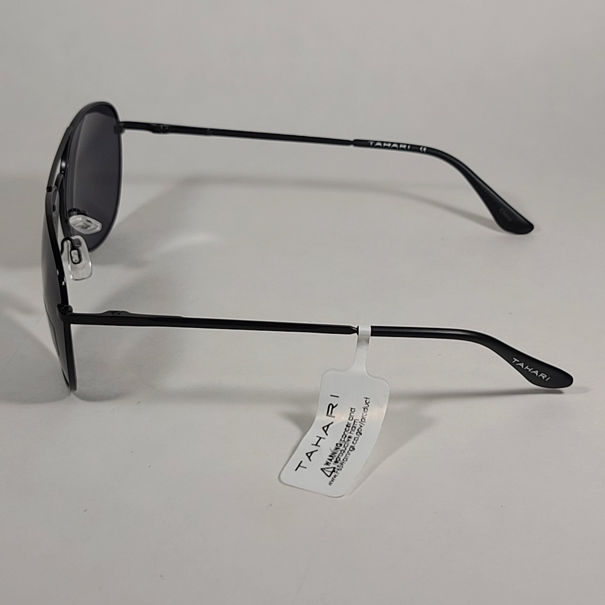 Tahari Aviator Sunglasses Matte Black Frame Gray Tinted Lens TM113 MBLK