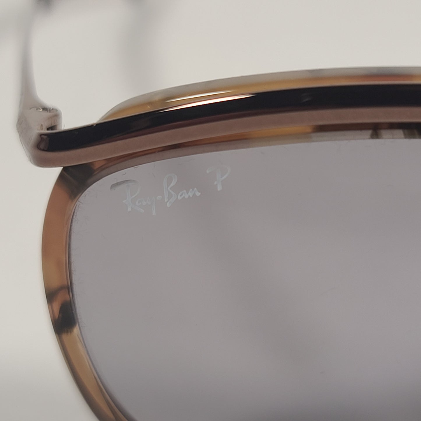 Ray-Ban Olympian Aviator Polarized Sunglasses Brown Havana Frame Polar Gray Lens RB2219 1287/48 - Sunglasses