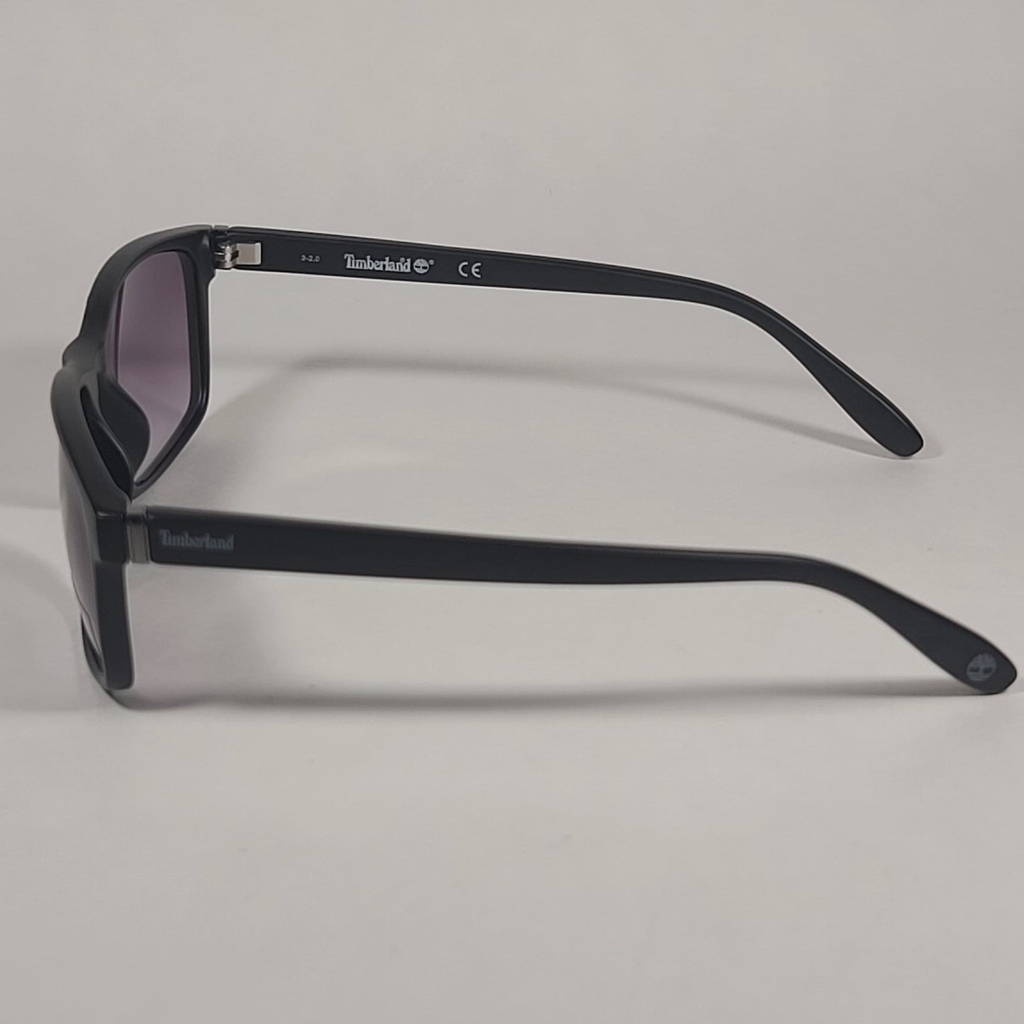 Timberland Rectangle Sunglasses Matte Black Frame Gray Smoke Lens TB7146 02B - Sunglasses