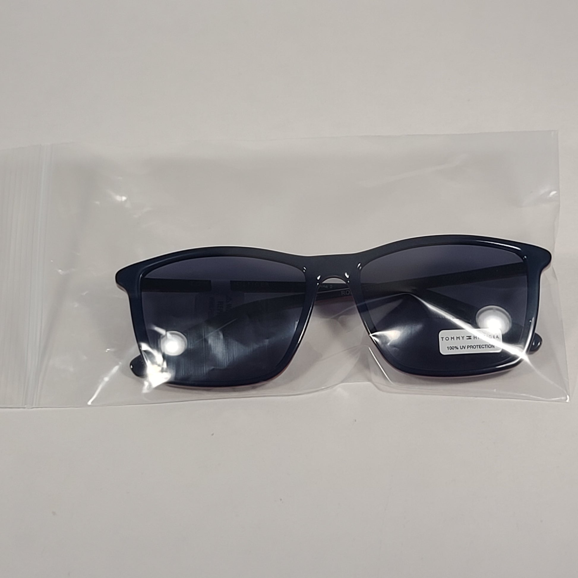 Tommy Hilfiger Rob Square Sunglasses Two Tone Navy Blue Red Gray Lens ROB MP OM517 - Sunglasses