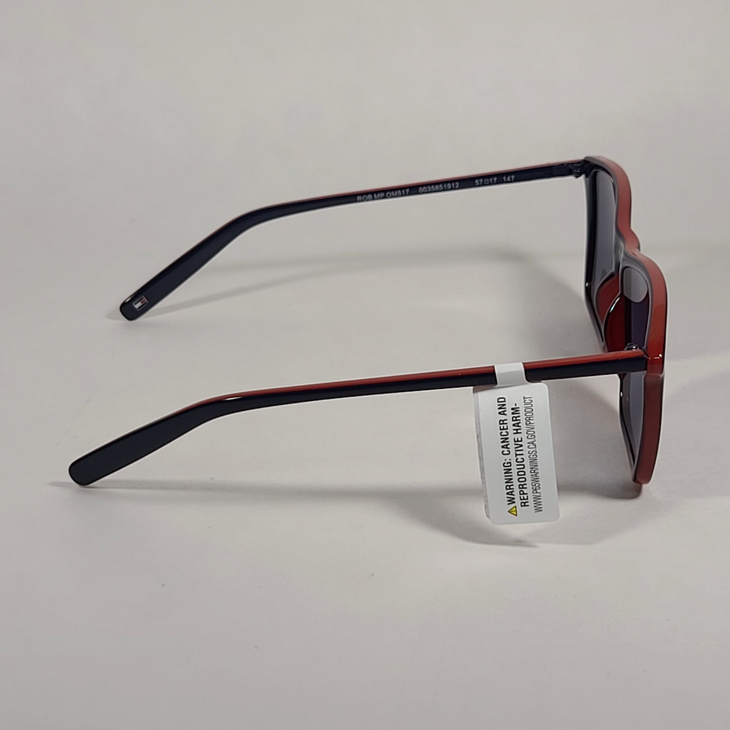 Tommy Hilfiger Rob Square Sunglasses Two Tone Navy Blue Red Gray Lens ROB MP OM517 - Sunglasses