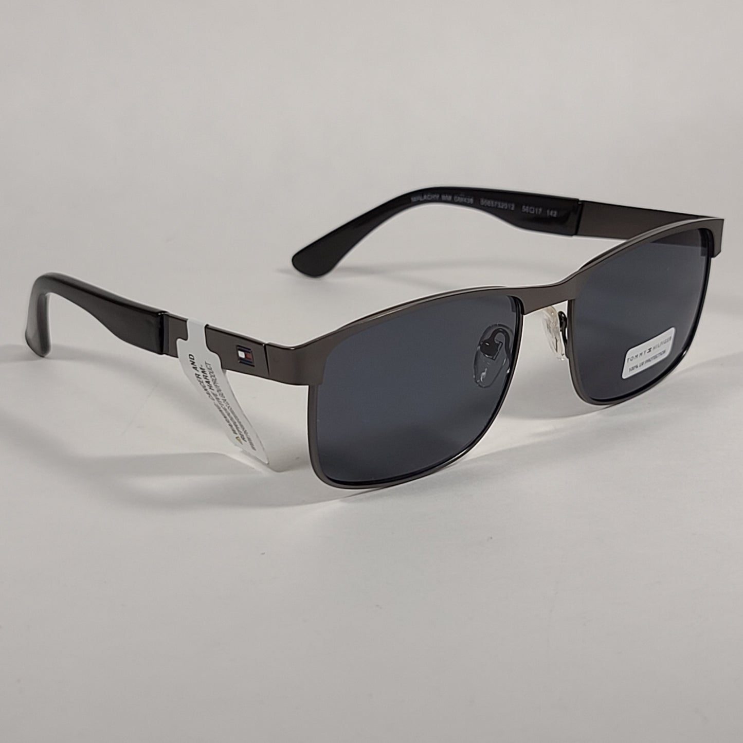 Tommy Hilfiger Malachy Rectangle Sunglasses Gunmetal Gray Frame Gray Lens MALACHY MM OM438 - Sunglasses