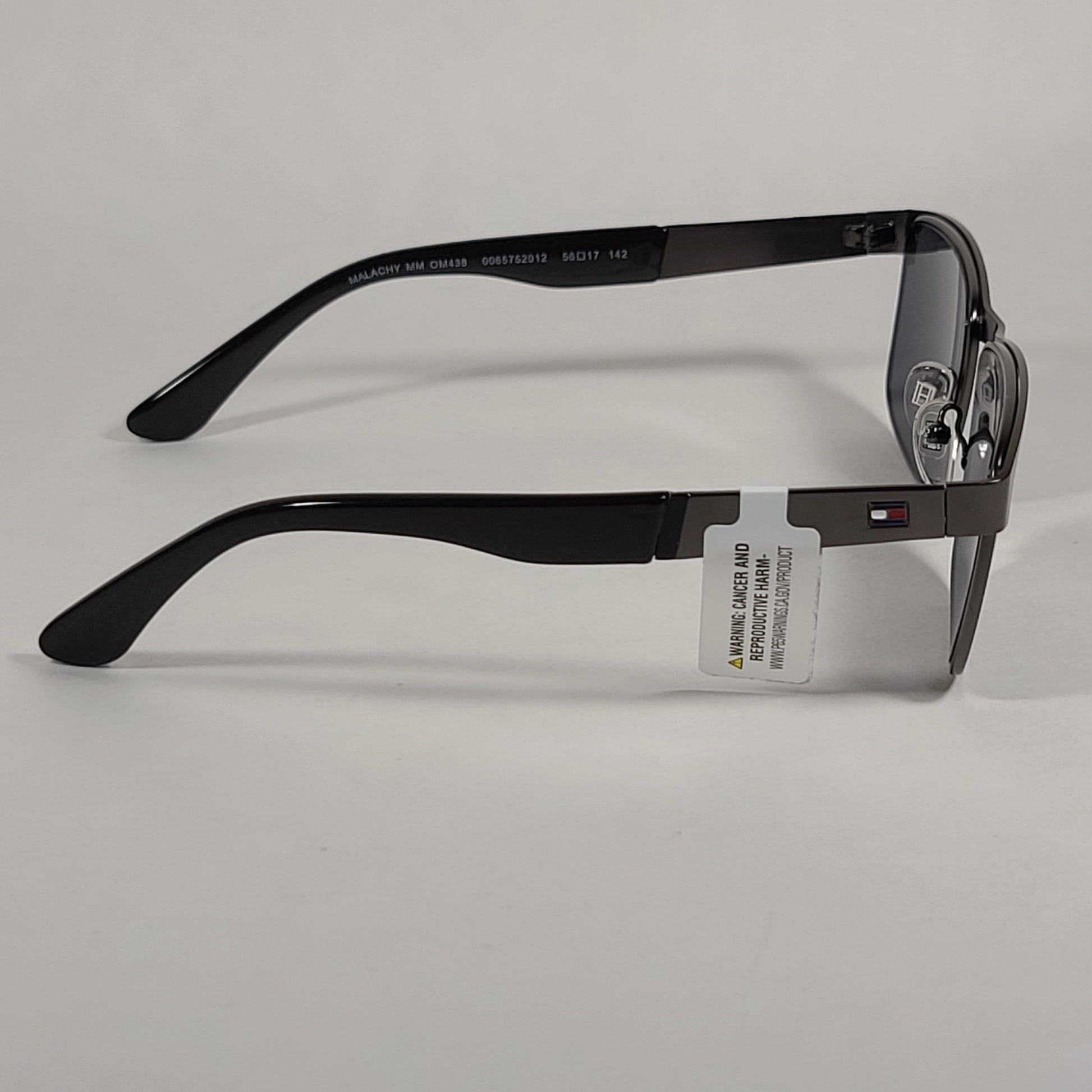 Tommy Hilfiger Malachy Rectangle Sunglasses Gunmetal Gray Frame Gray Lens MALACHY MM OM438 - Sunglasses