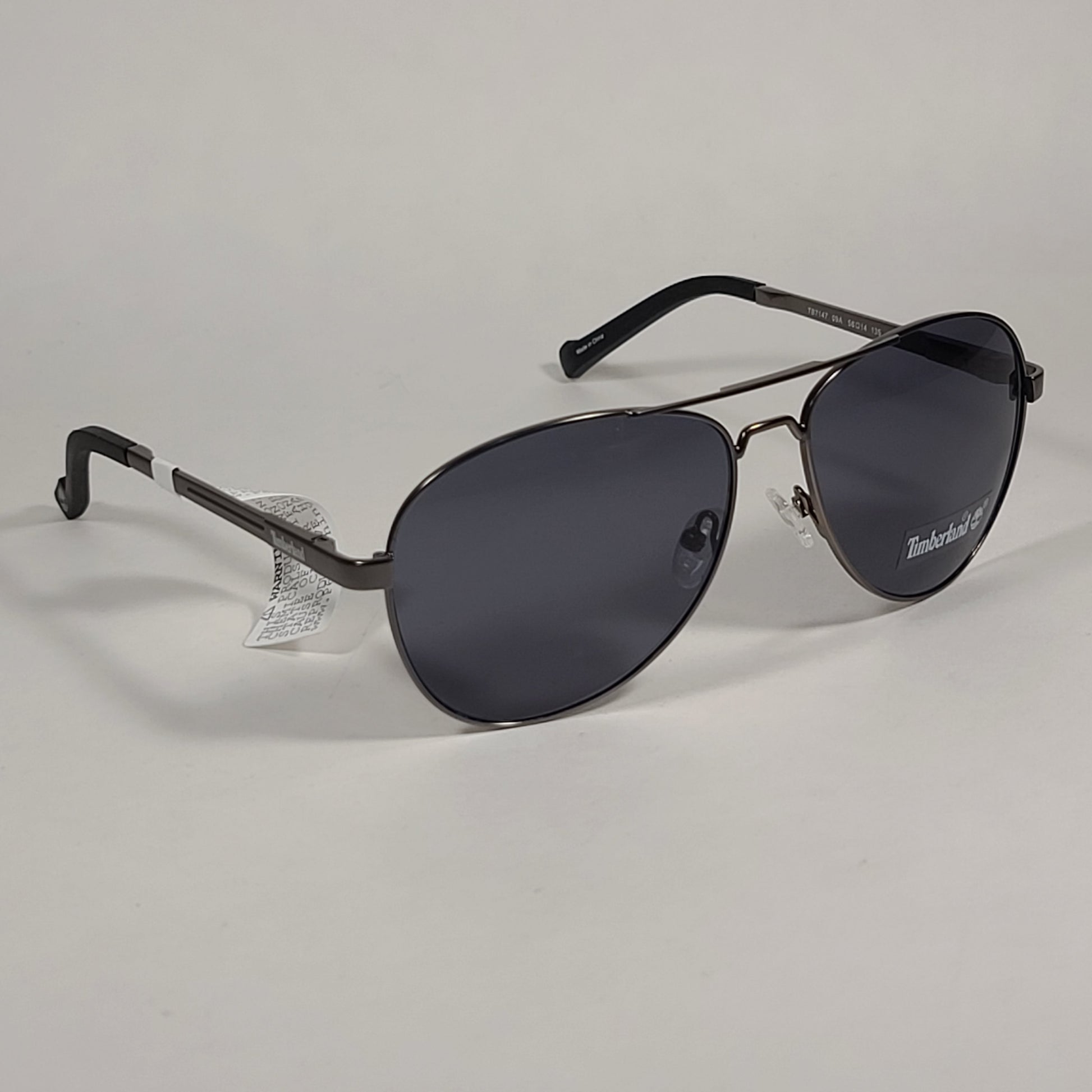 Timberland Aviator Sunglasses Gunmetal Gray Frame Gray Tinted Lens TB7147 09A - Sunglasses