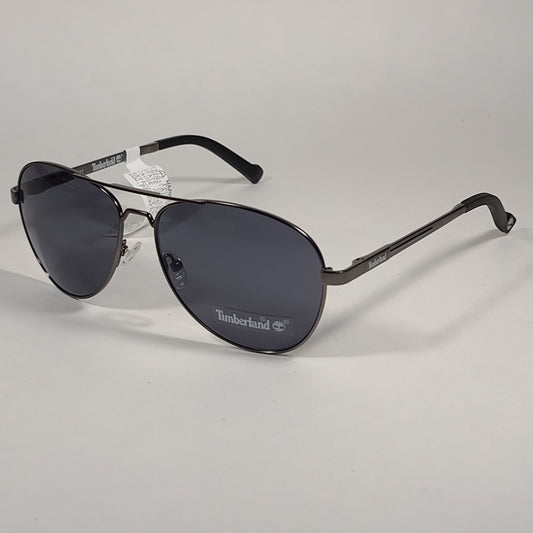Timberland Aviator Sunglasses Gunmetal Gray Frame Gray Tinted Lens TB7147 09A - Sunglasses