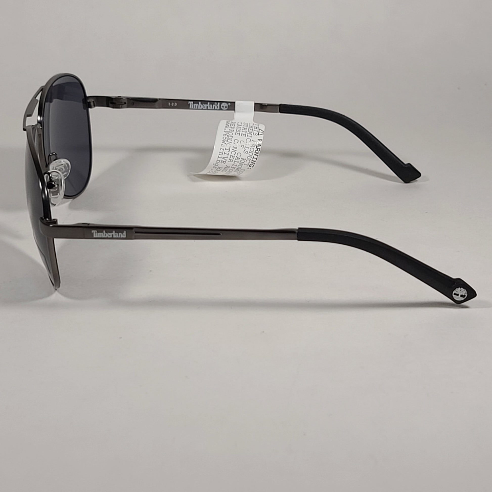 Timberland Aviator Sunglasses Gunmetal Gray Frame Gray Tinted Lens TB7147 09A - Sunglasses