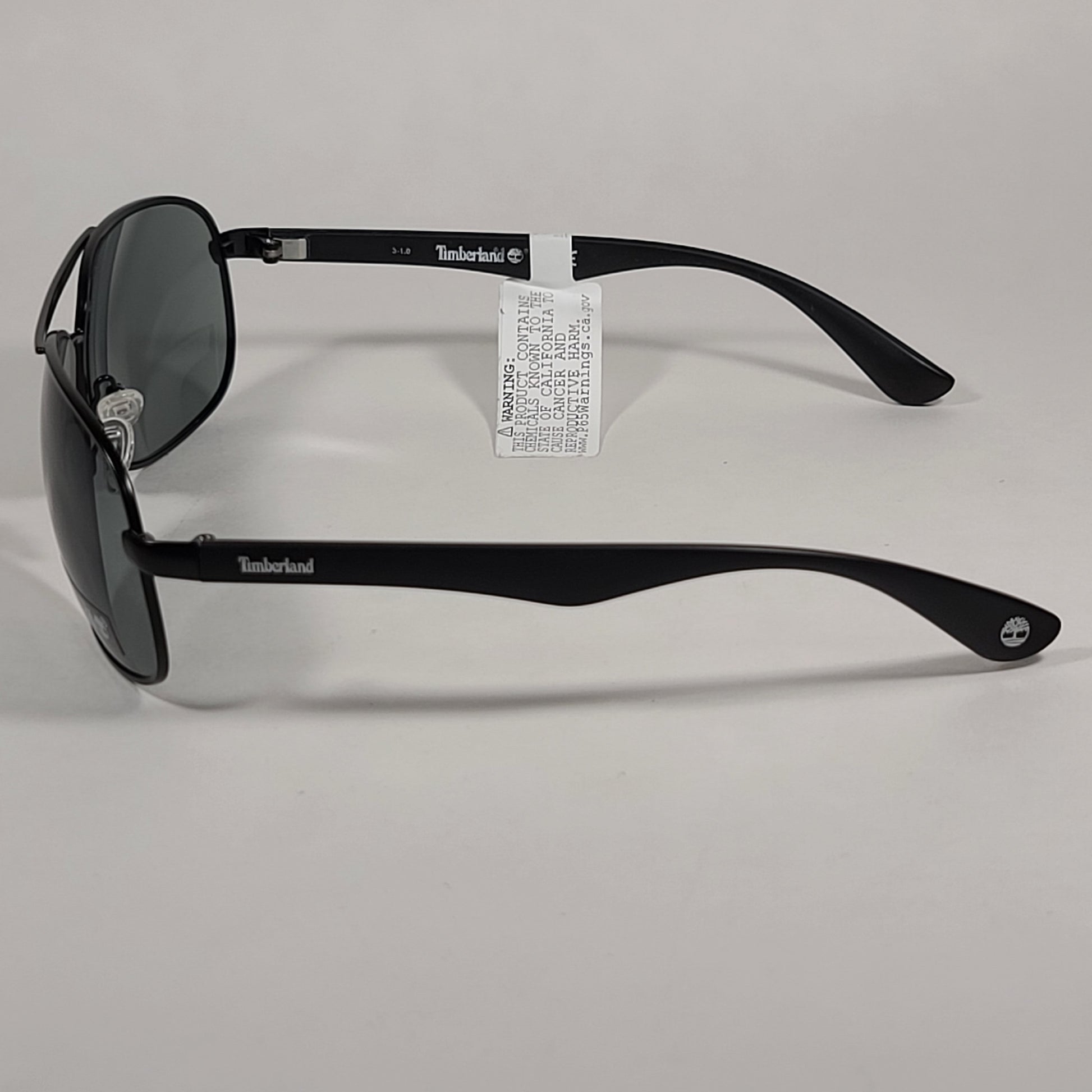 Timberland Aviator Sunglasses Matte Black Frame Green Lens TB7151 02N - Sunglasses
