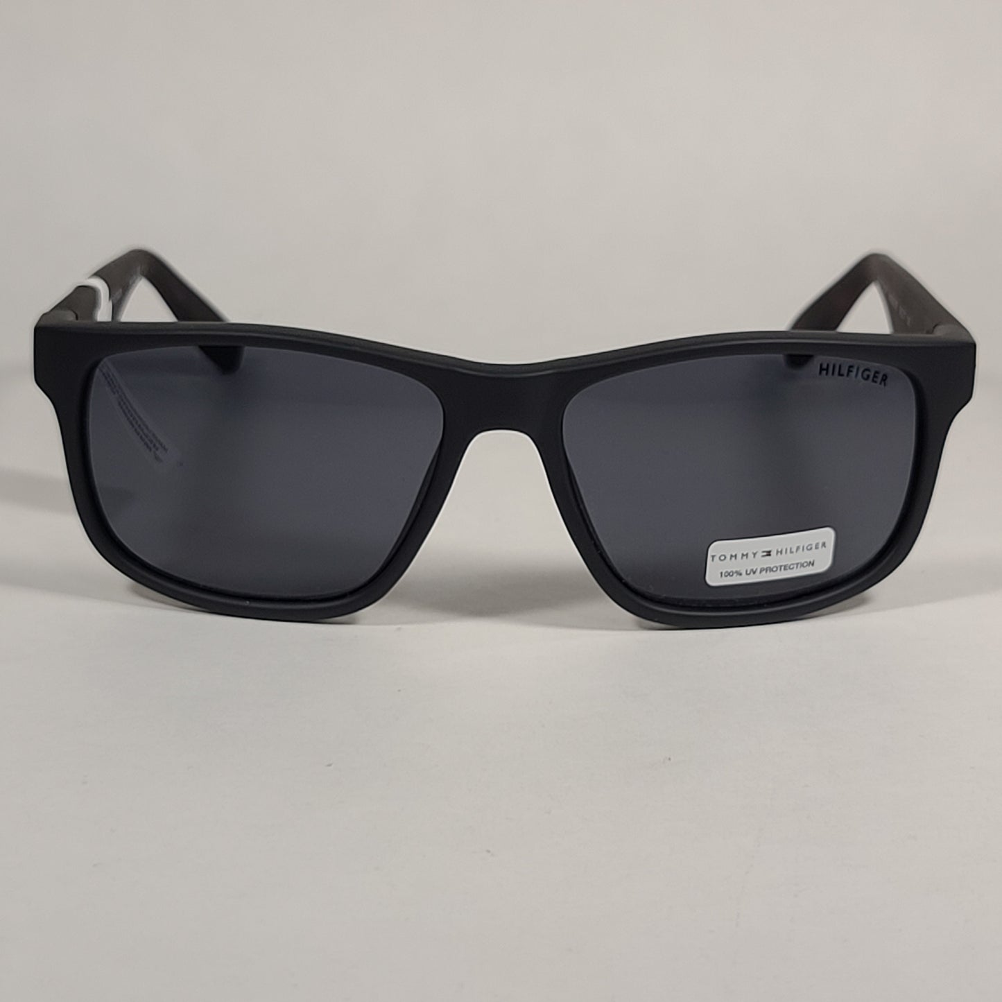 Tommy Hilfiger Luis Rectangular Sunglasses Matte Black And Dark Tortoise Frame Gray Lens LUIS MP OM347 - Sunglasses