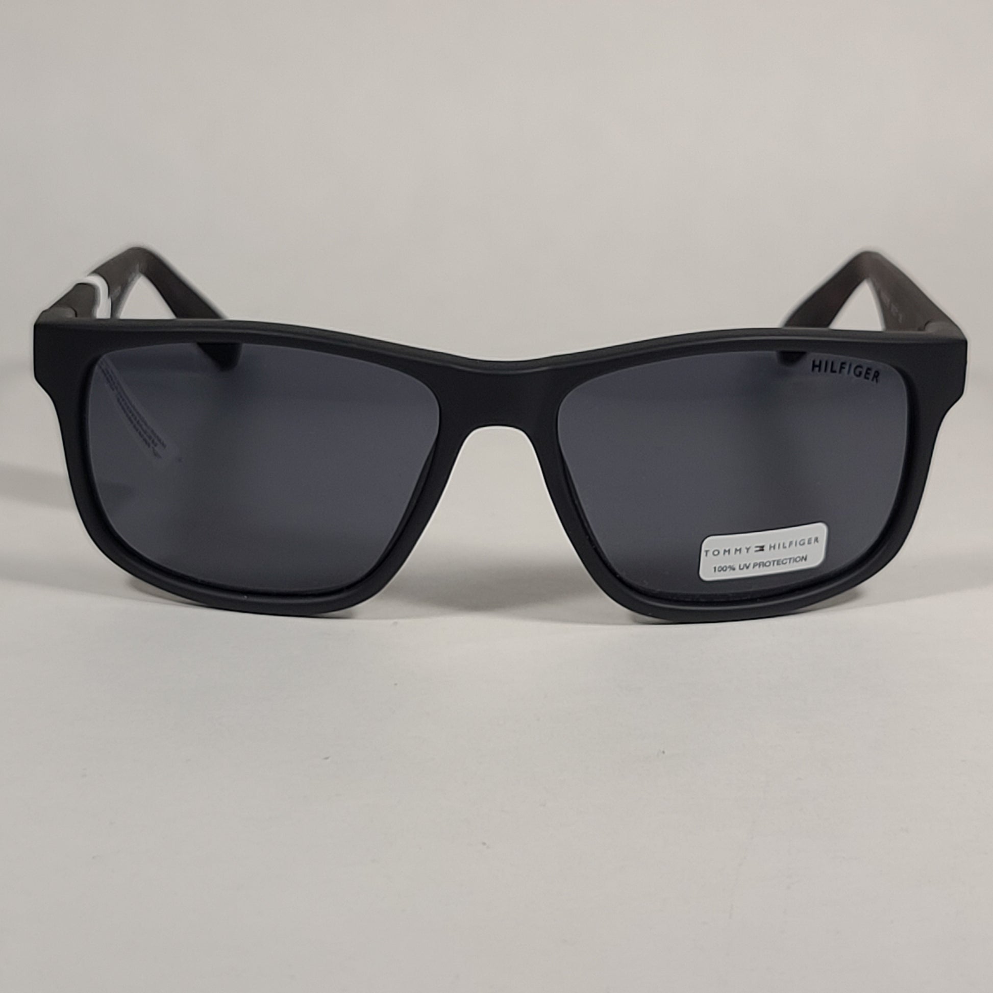 Tommy Hilfiger Luis Rectangular Sunglasses Matte Black And Dark Tortoise Frame Gray Lens LUIS MP OM347 - Sunglasses