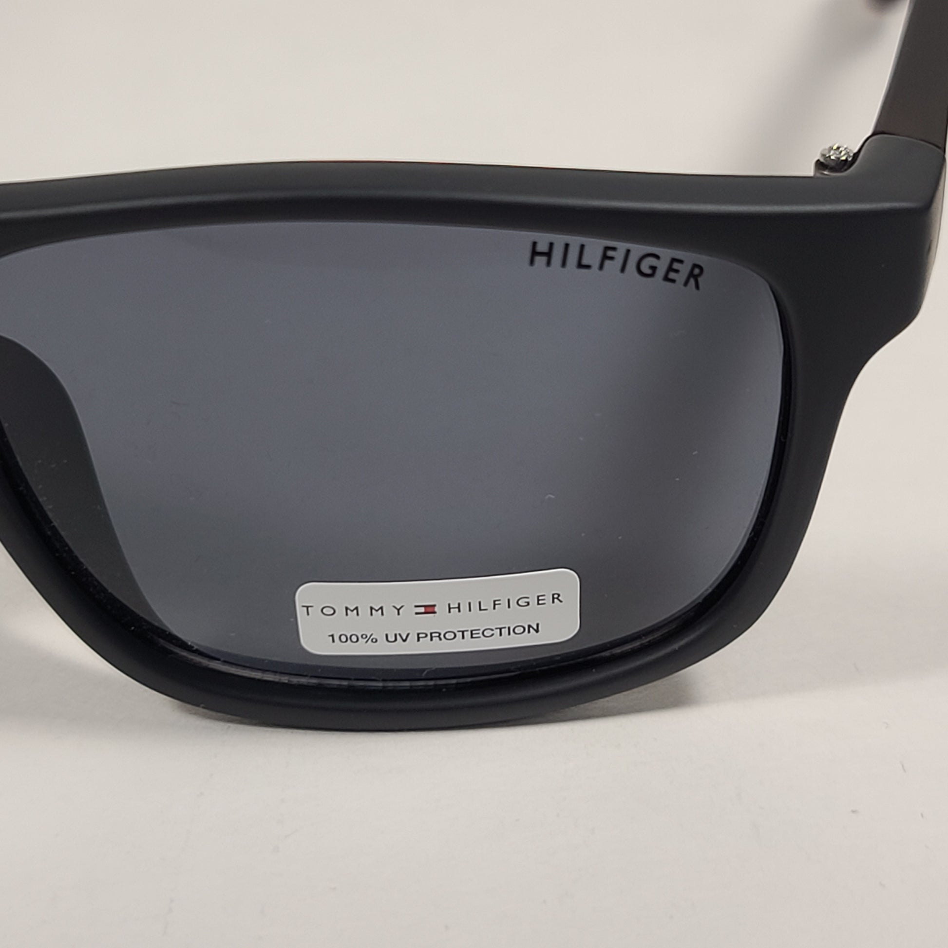 Tommy Hilfiger Luis Rectangular Sunglasses Matte Black And Dark Tortoise Frame Gray Lens LUIS MP OM347 - Sunglasses