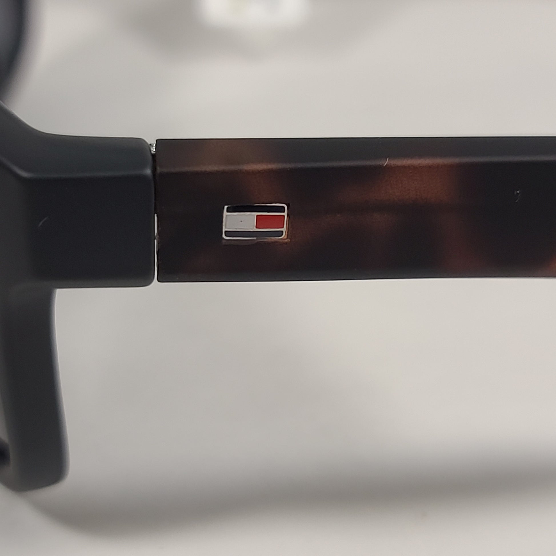 Tommy Hilfiger Luis Rectangular Sunglasses Matte Black And Dark Tortoise Frame Gray Lens LUIS MP OM347 - Sunglasses