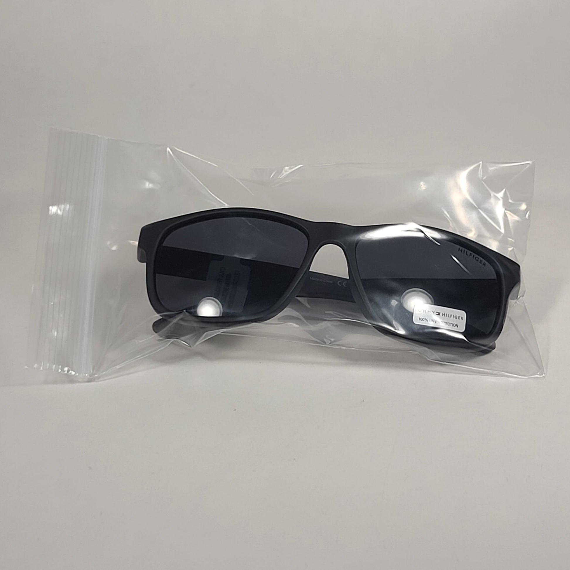 Tommy Hilfiger Luis Rectangular Sunglasses Matte Black And Dark Tortoise Frame Gray Lens LUIS MP OM347 - Sunglasses