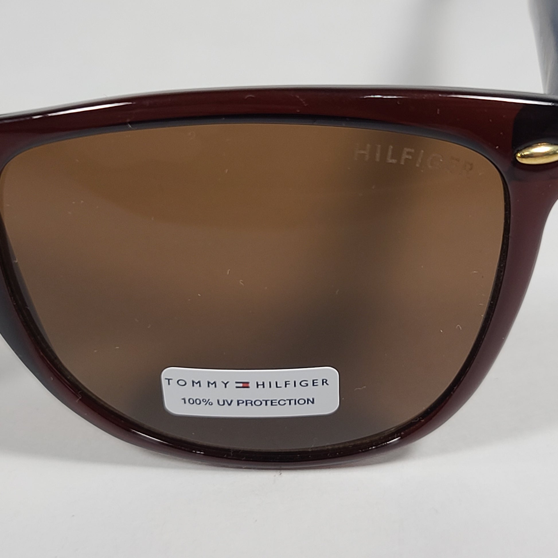 Tommy Hilfiger Conrad Rectangular Sunglasses Brown And Dark Navy Blue Frame Brown Lens CONRAD MP OM130 - Sunglasses