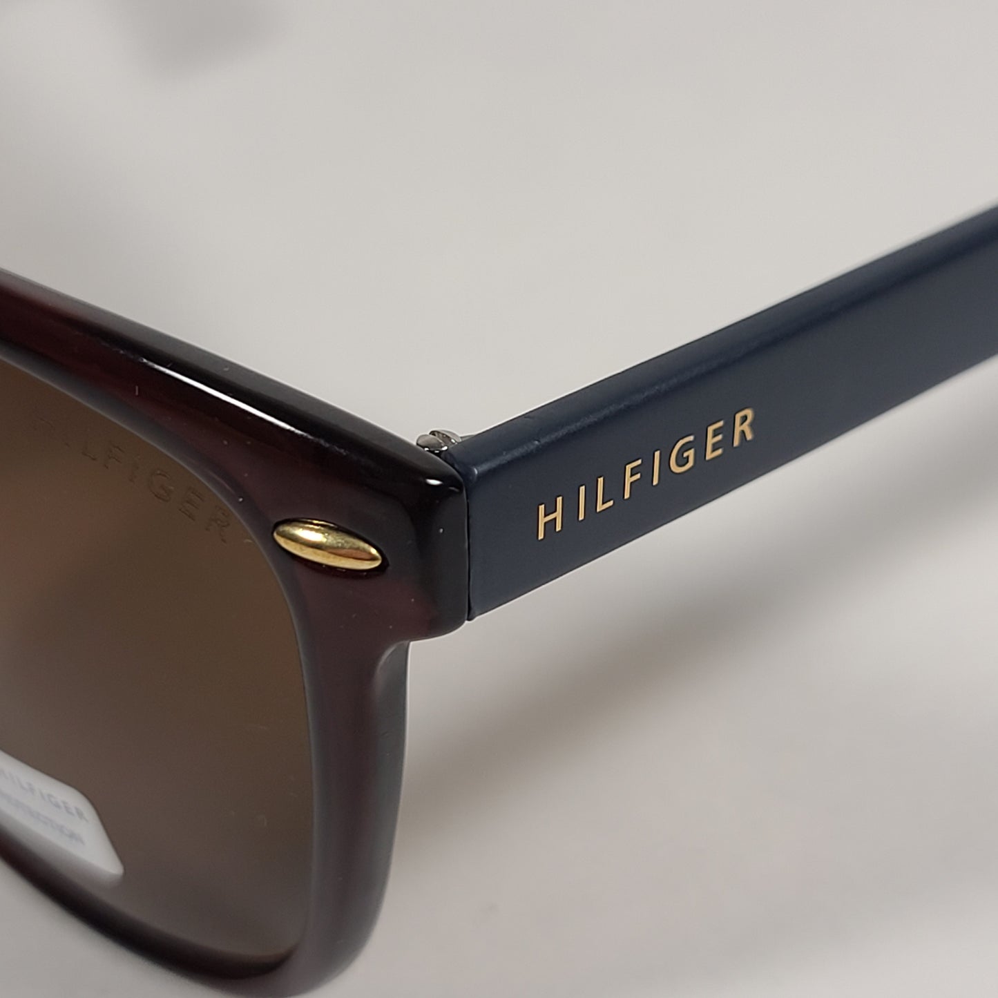 Tommy Hilfiger Conrad Rectangular Sunglasses Brown And Dark Navy Blue Frame Brown Lens CONRAD MP OM130 - Sunglasses