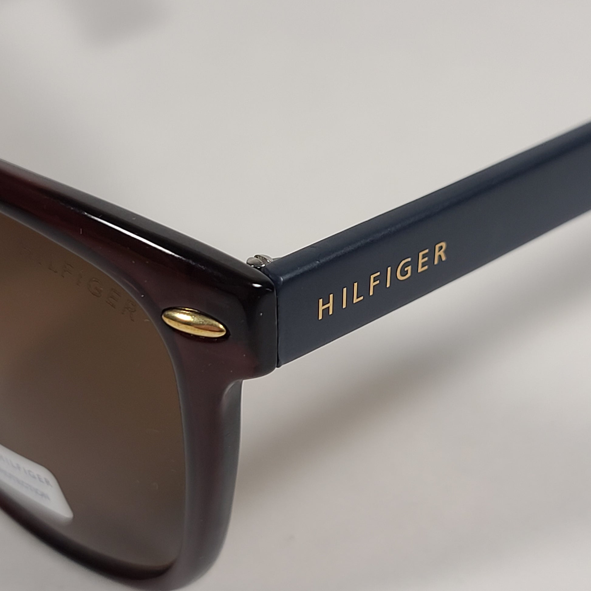 Tommy Hilfiger Conrad Rectangular Sunglasses Brown And Dark Navy Blue Frame Brown Lens CONRAD MP OM130 - Sunglasses