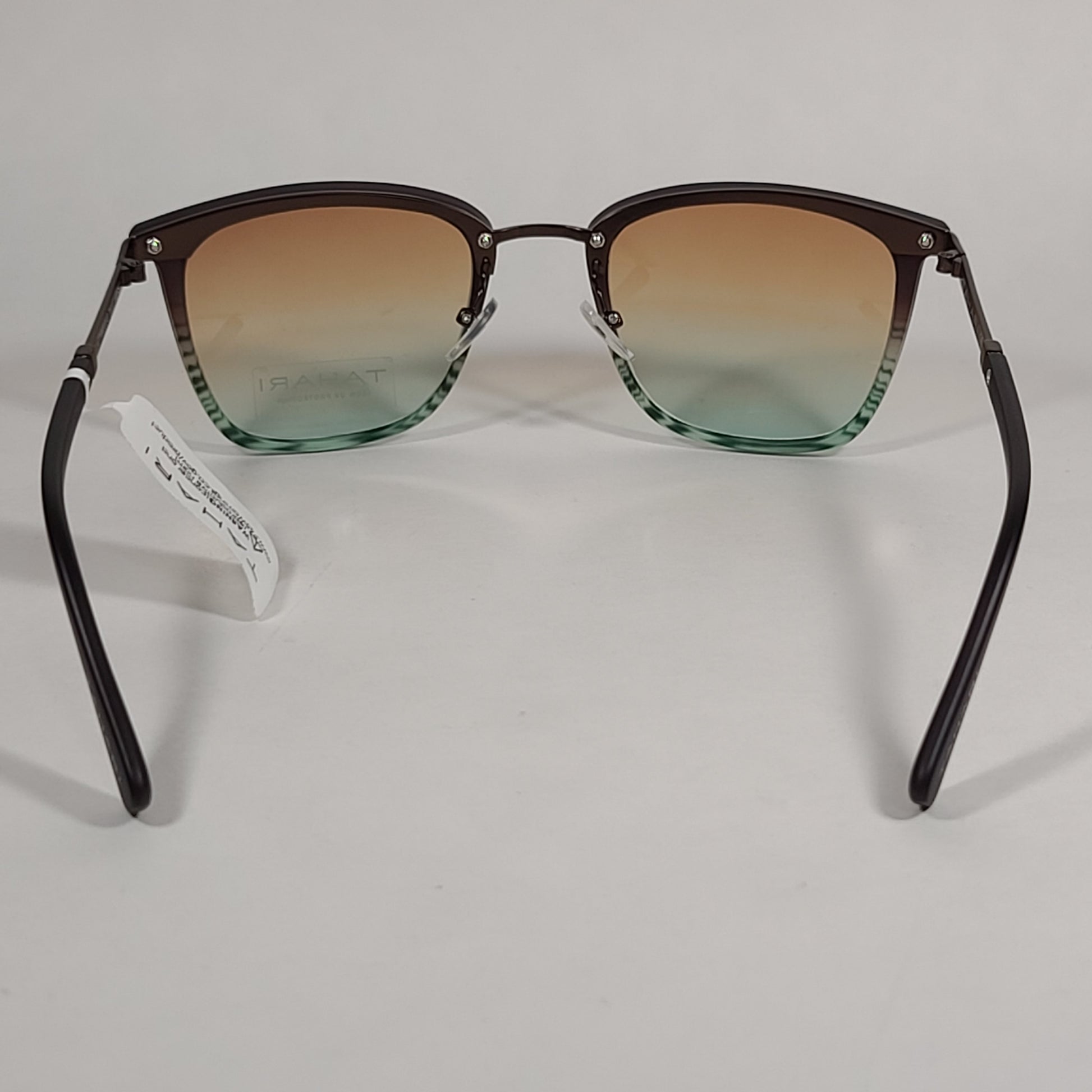 Tahari Square Club Sunglasses Matte Brown Light Blue Gradient Lens TM117 MBRST - Sunglasses