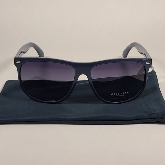 Cole Haan CH8506 414 Polarized Sport Sunglasses Navy Blue Smoke Lens - Sunglasses