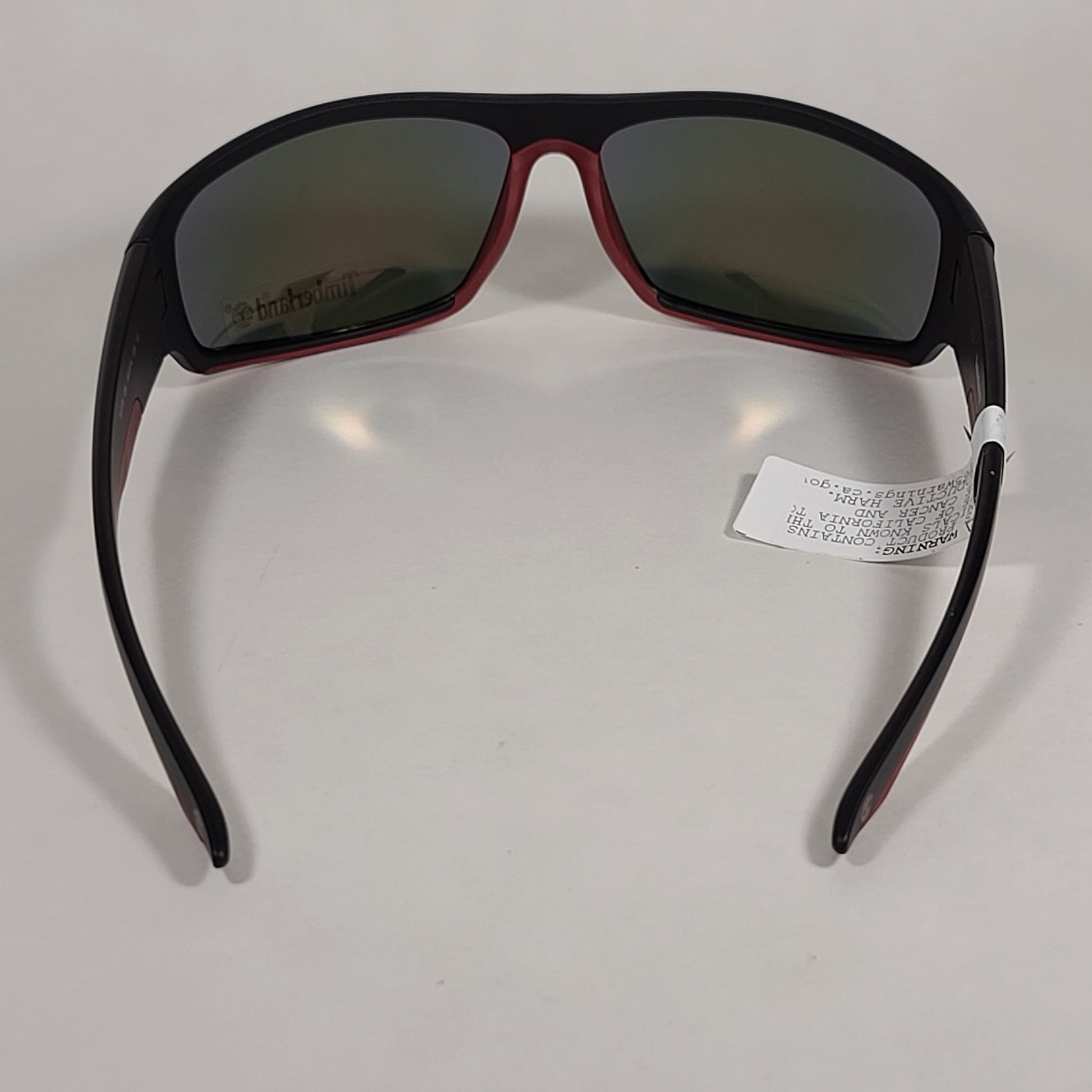 Timberland Wrap Sunglasses Matte Black Burnt Orange Frame Orange Mirror Lens TB7178 02U - Sunglasses