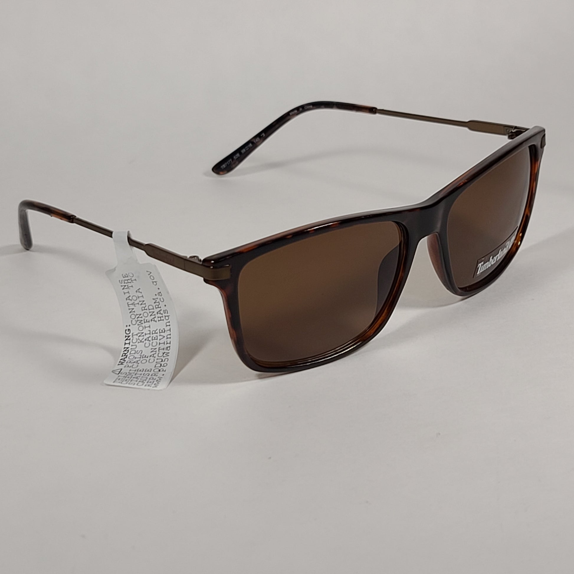 Timberland Rectangle Sunglasses Brown Metal Tortoise Frame Brown Lens TB7177 52E - Sunglasses
