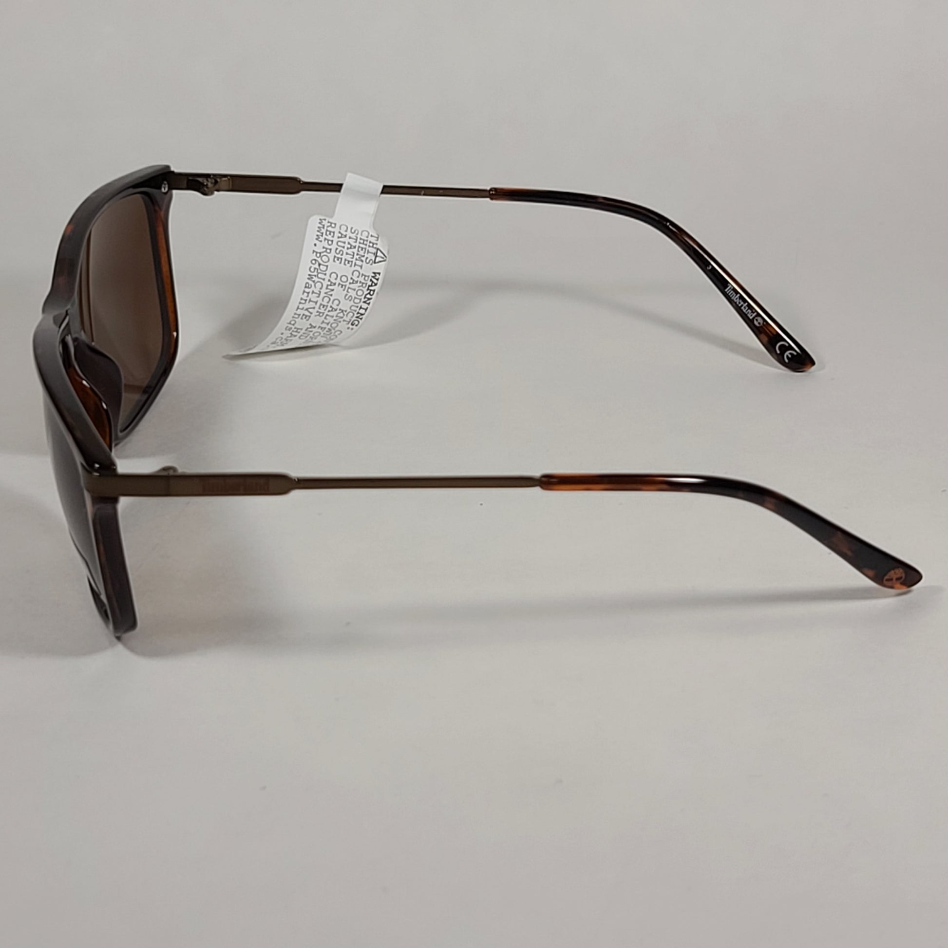 Timberland Rectangle Sunglasses Brown Metal Tortoise Frame Brown Lens TB7177 52E - Sunglasses
