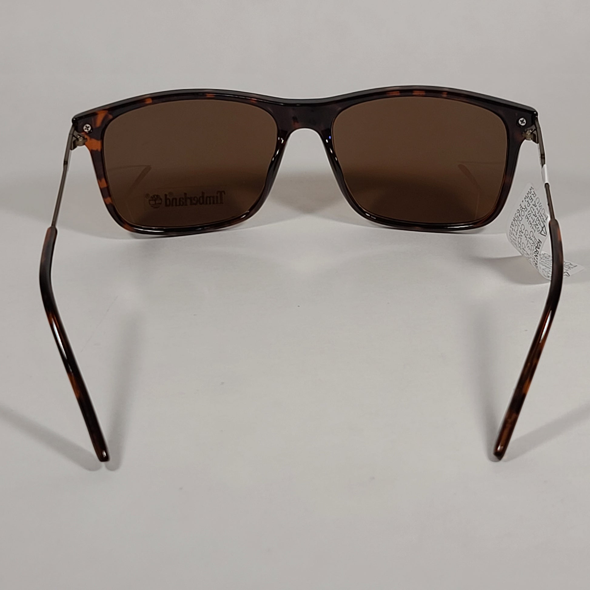 Timberland Rectangle Sunglasses Brown Metal Tortoise Frame Brown Lens TB7177 52E - Sunglasses