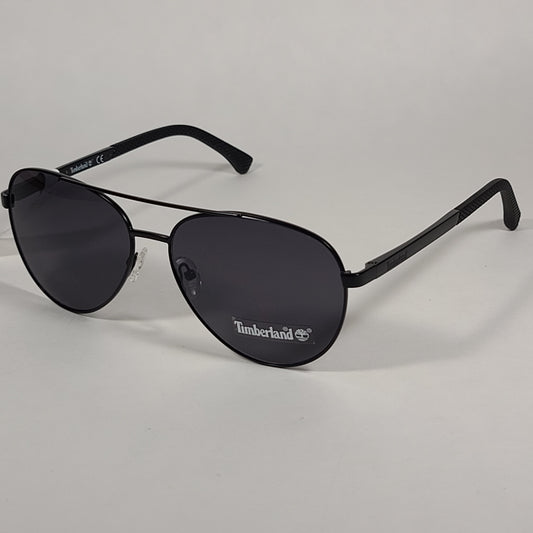 Timberland Aviator Sunglasses Black Metal Frame Gray Lens TB7210 02A - Sunglasses