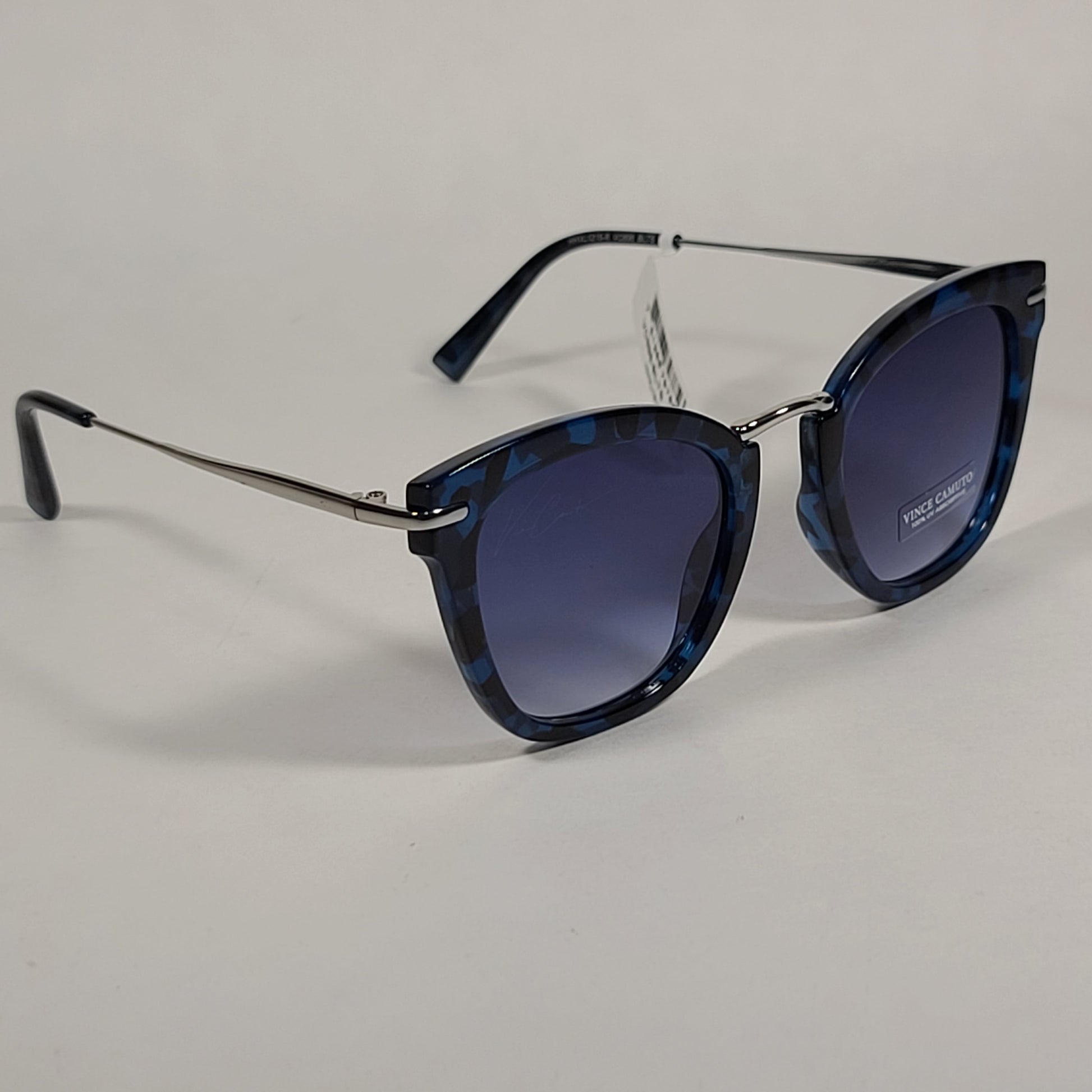 Vince Camuto Cat Eye Sunglasses Blue Tortoise And Silver Frame Blue Gradient Lens VC898 BLTS - Sunglasses