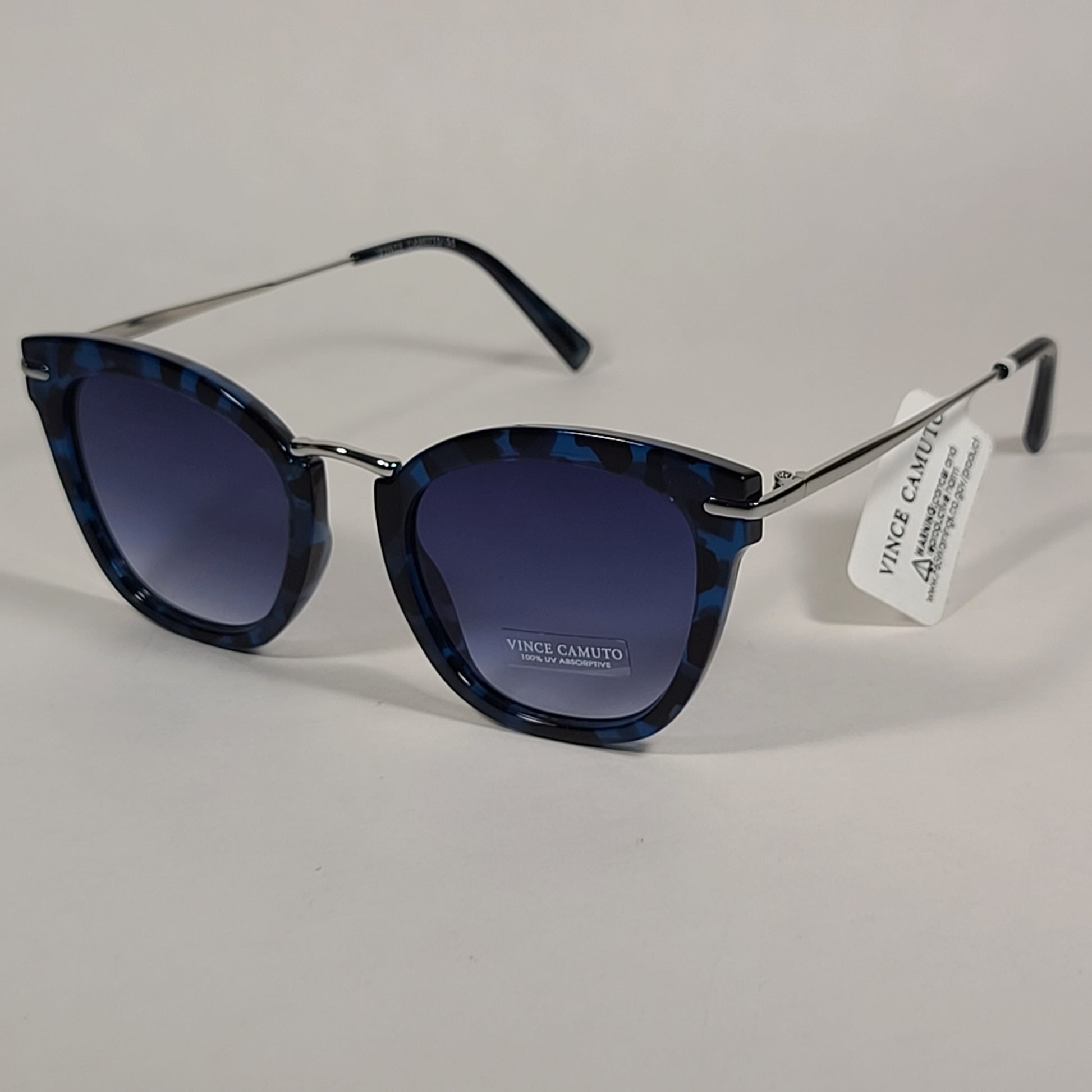 Vince Camuto Cat Eye Sunglasses Blue Tortoise And Silver Frame Blue Gradient Lens VC898 BLTS - Sunglasses