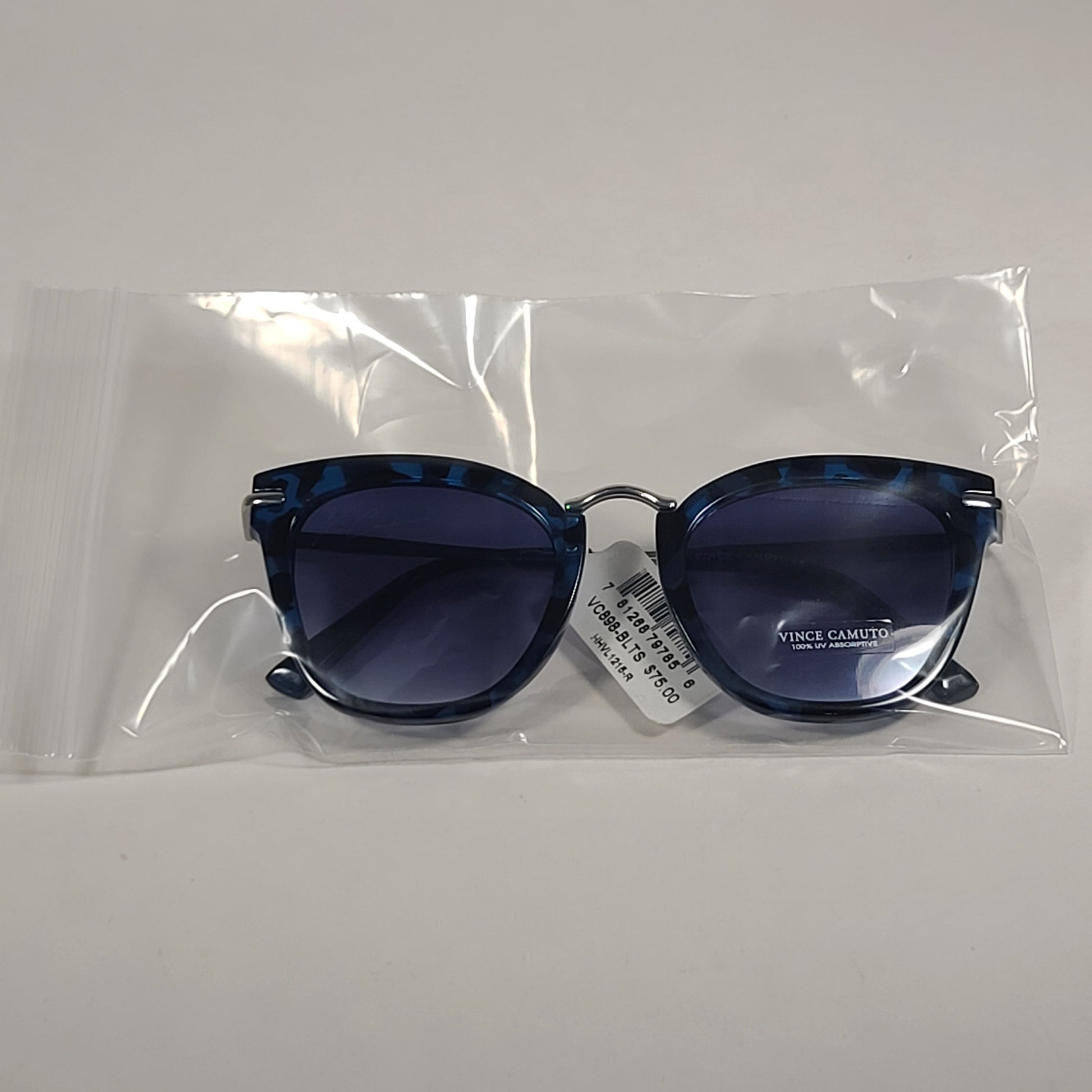 Vince Camuto Cat Eye Sunglasses Blue Tortoise And Silver Frame Blue Gradient Lens VC898 BLTS - Sunglasses