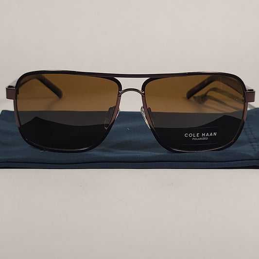 Cole Haan Polarized Navigator Sunglasses Brown Tortoise Frame Brown Lens CH8008 200 BROWN - Sunglasses