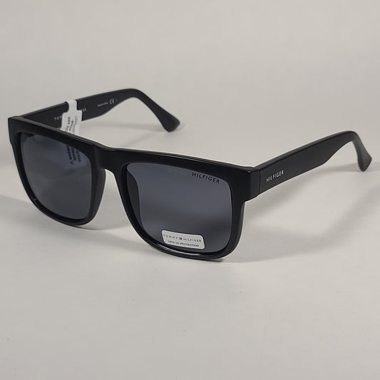 Tommy Hilfiger Wolf Square Sunglasses Matte Black Gray Tinted Lens WOLF MP OU562 - Sunglasses