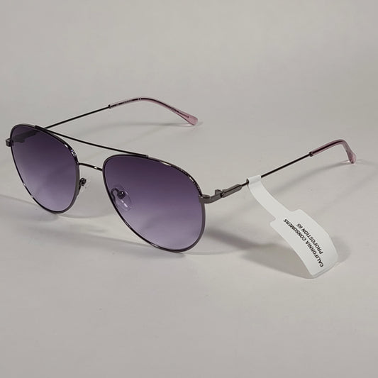 Calvin Klein CK20120S 008 Aviator Pilot Sunglasses Gunmetal Frame Purple Gradient Lens - Sunglasses