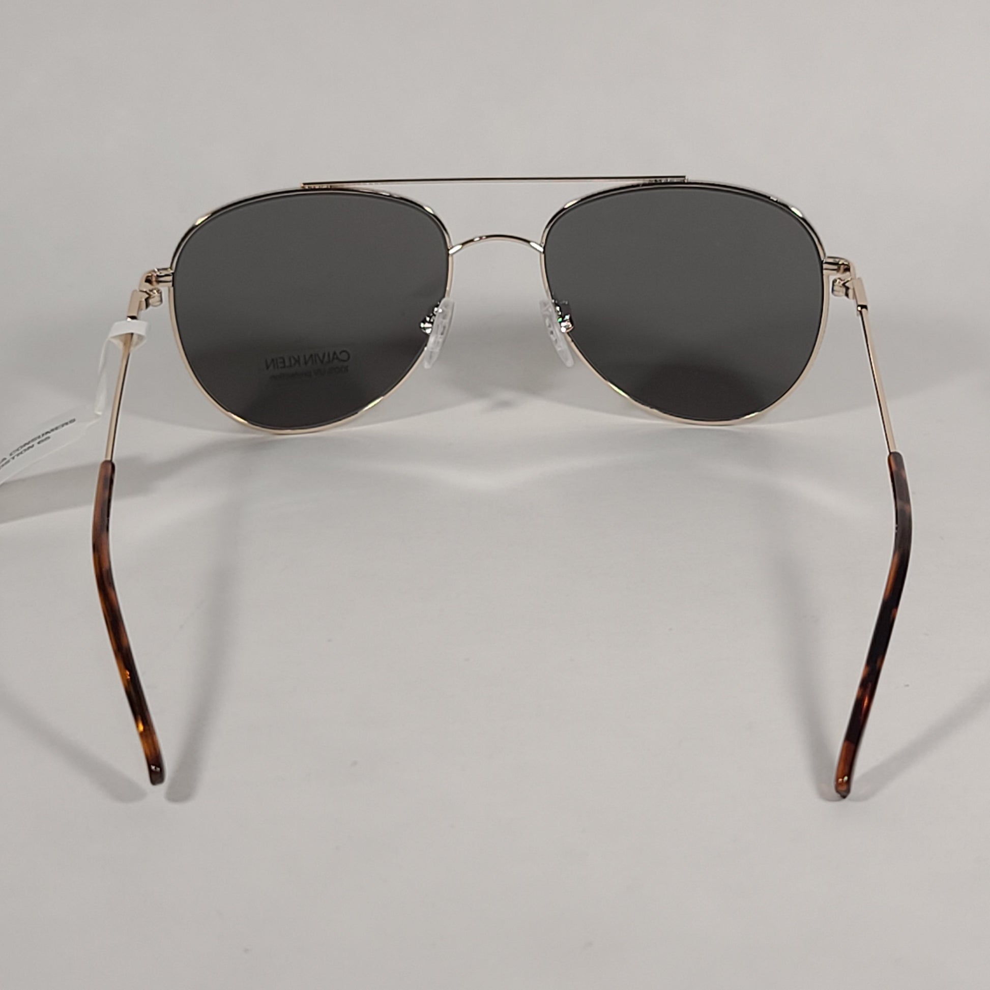 Calvin Klein CK20120S 717 Aviator Pilot Sunglasses Gold Frame Green Tinted Lens - Sunglasses