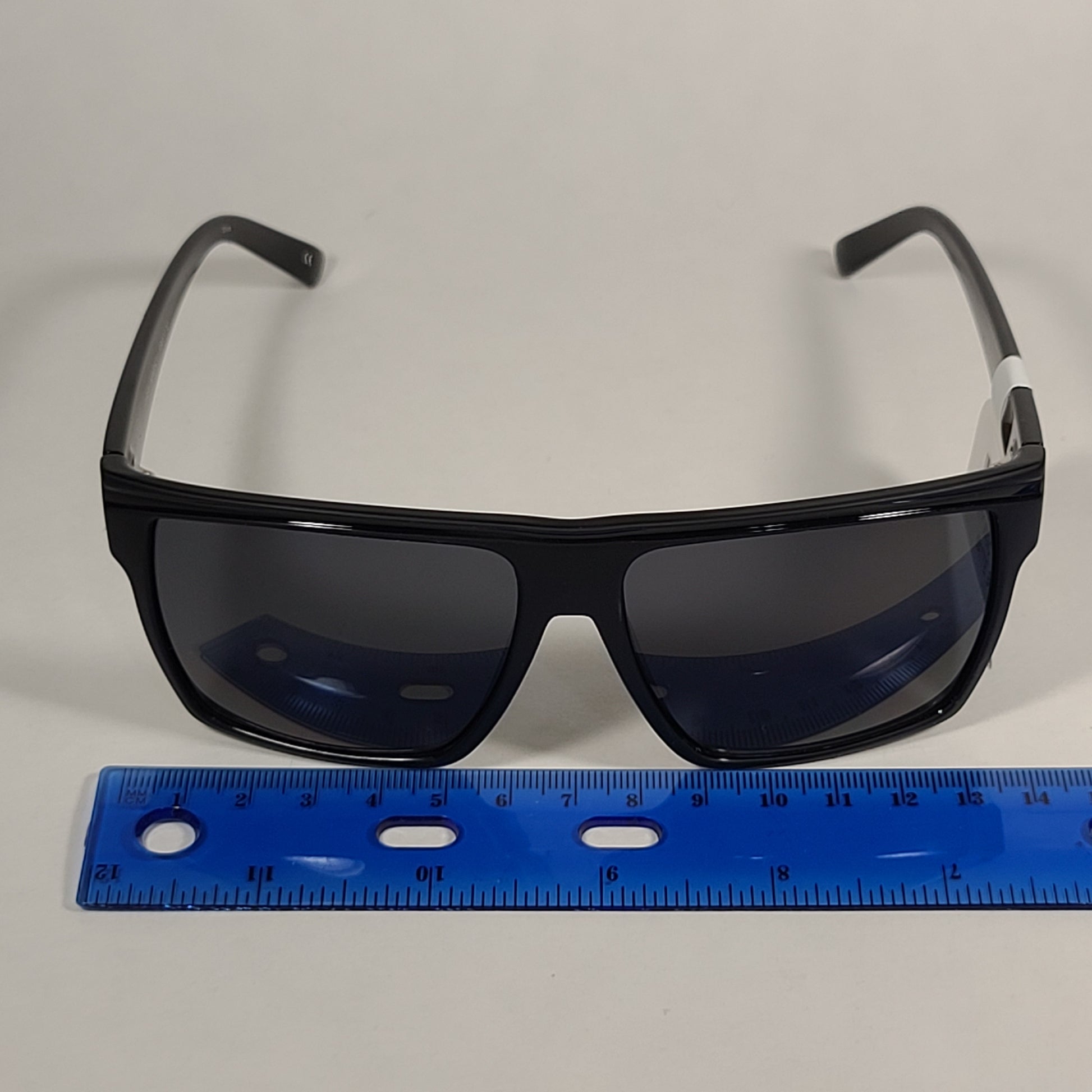 Le Specs Dirty Magic Shield Square Sunglasses Matte Black Frame Gray Mono Lens LSP1802172 - Sunglasses