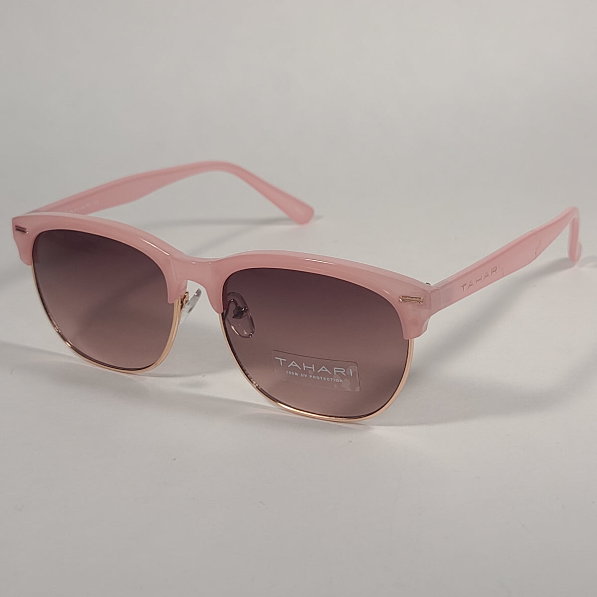 Tahari Oversized Square Gradient Lens Sunglasses - Black Frame, Pink Tint Tahari TH879 NDPR Oversize Square Sunglasses Nude Purple  main image 4
