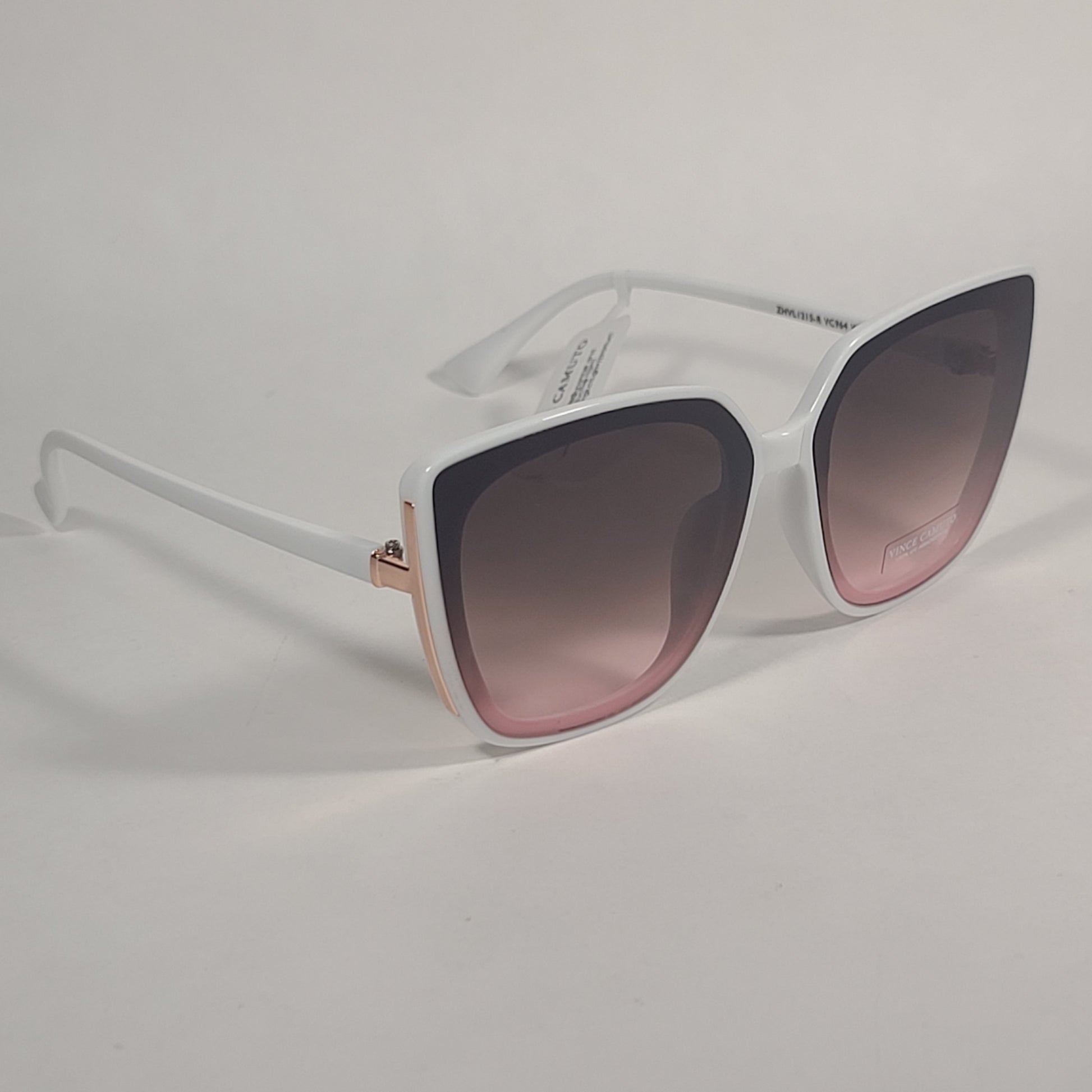 Vince Camuto Cat Eye Square Sunglasses White Frame Pink Gradient Lens VC964 WH - Sunglasses