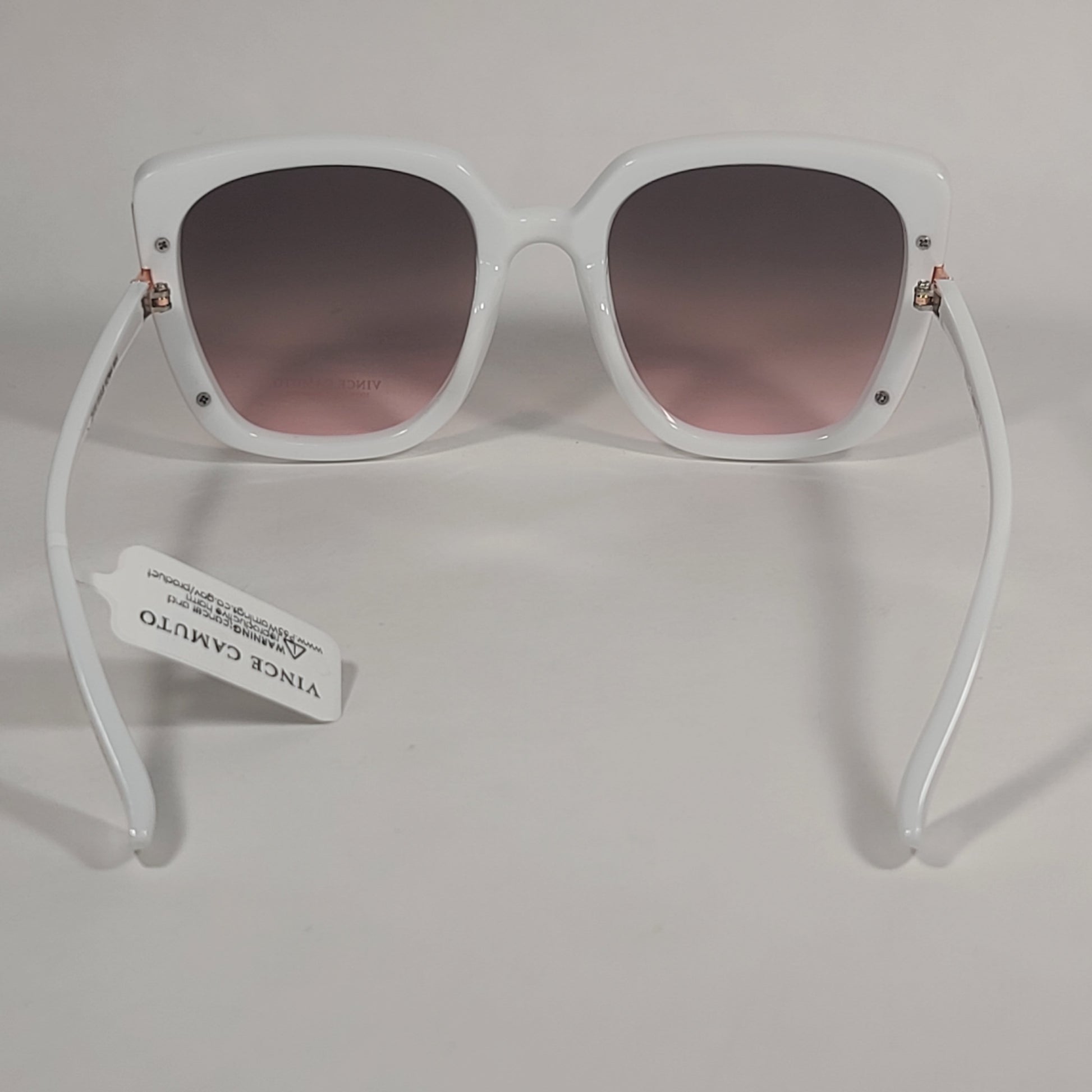 Vince Camuto Cat Eye Square Sunglasses White Frame Pink Gradient Lens VC964 WH - Sunglasses